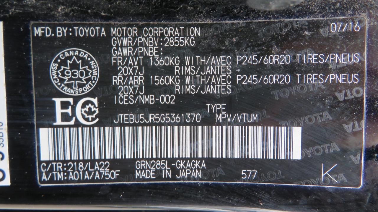 2016 Toyota 4Runner 4WD 4DR V6 SR5 Photo