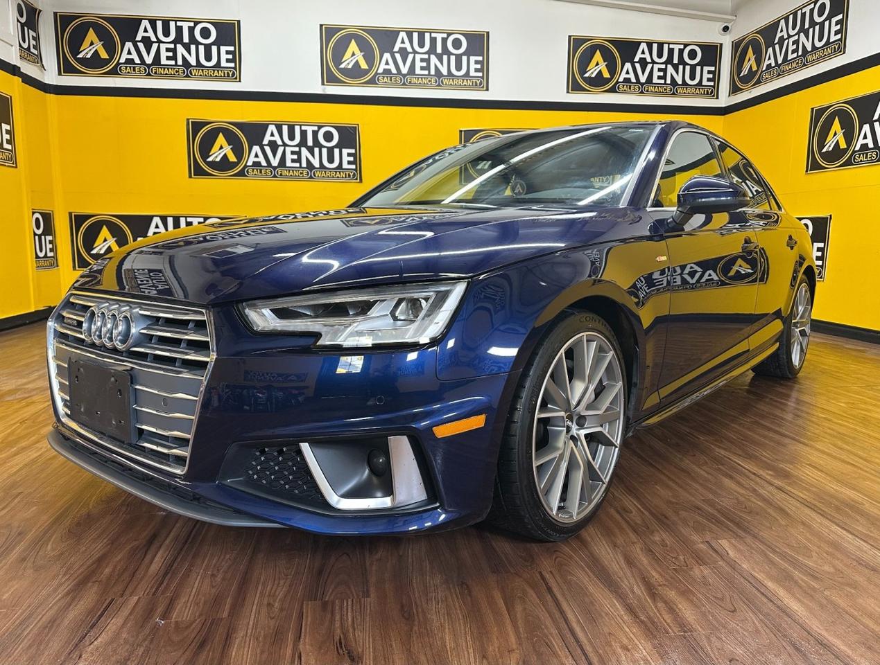 EXPERIENCE REFINED EUROPEAN LUXURY, SMOOTH PERFORMANCE, AND SOPHISTICATED STYLE WITH THIS 2019 AUDI A4 PROGRESSIV. THIS WELLCRAFTED SEDAN OFFERS CONFIDENT HANDLING, A COMFORTABLE, PREMIUM INTERIOR, AND STANDARD FEATURES LIKE AIR CONDITIONING, POWER WINDOWS AND LOCKS, CRUISE CONTROL, AND ADVANCED SAFETY SYSTEMS SUCH AS MULTIPLE AIRBAGS AND STABILITY CONTROL FOR PEACE OF MIND ON EVERY DRIVE. WITH ITS ELEGANT DESIGN, SATISFYING PERFORMANCE, AND USERFRIENDLY CABIN, THE A4 PROGRESSIV DELIVERS BOTH VALUE AND REFINED DRIVING IN ONE EXCEPTIONAL PACKAGE. DON&rsquo;T WAIT&mdash;CONTACT US TODAY TO SCHEDULE YOUR TEST DRIVE AND EXPERIENCE IT FOR YOURSELF!<br /><br />AUTO AVENUE IS AN AMVIC LICENSED DEALERSHIP, COMMITTED TO PROVIDING EXCEPTIONAL SERVICE AND QUALITY VEHICLES WITH FLEXIBLE PAYMENT OPTIONS. <br/>