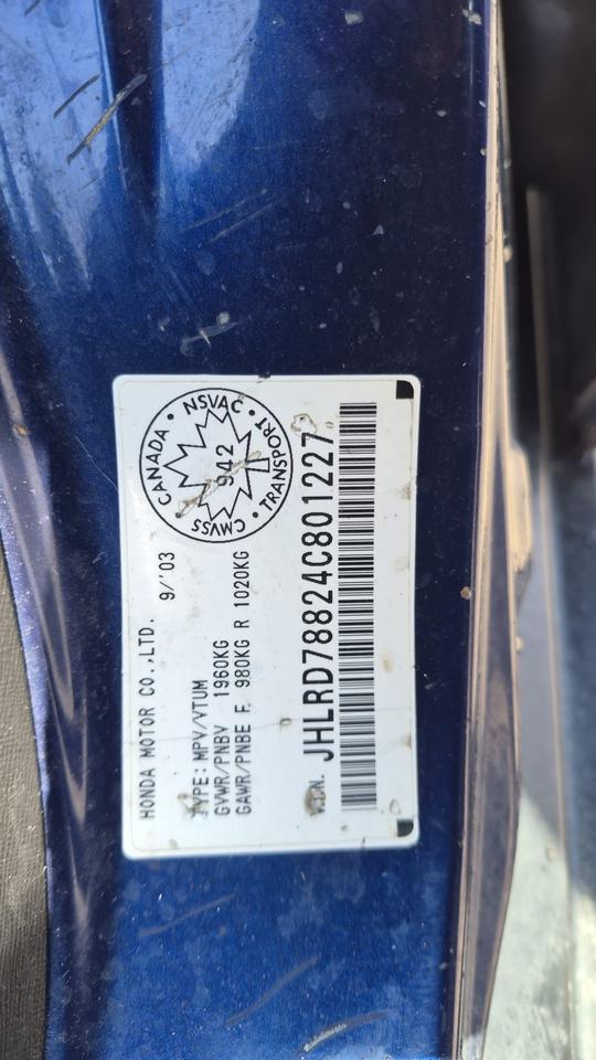 2004 Honda CR-V EX, AWD, 4 CYL, AUTO,  RUNS AND DRIVES, AS IS Photo