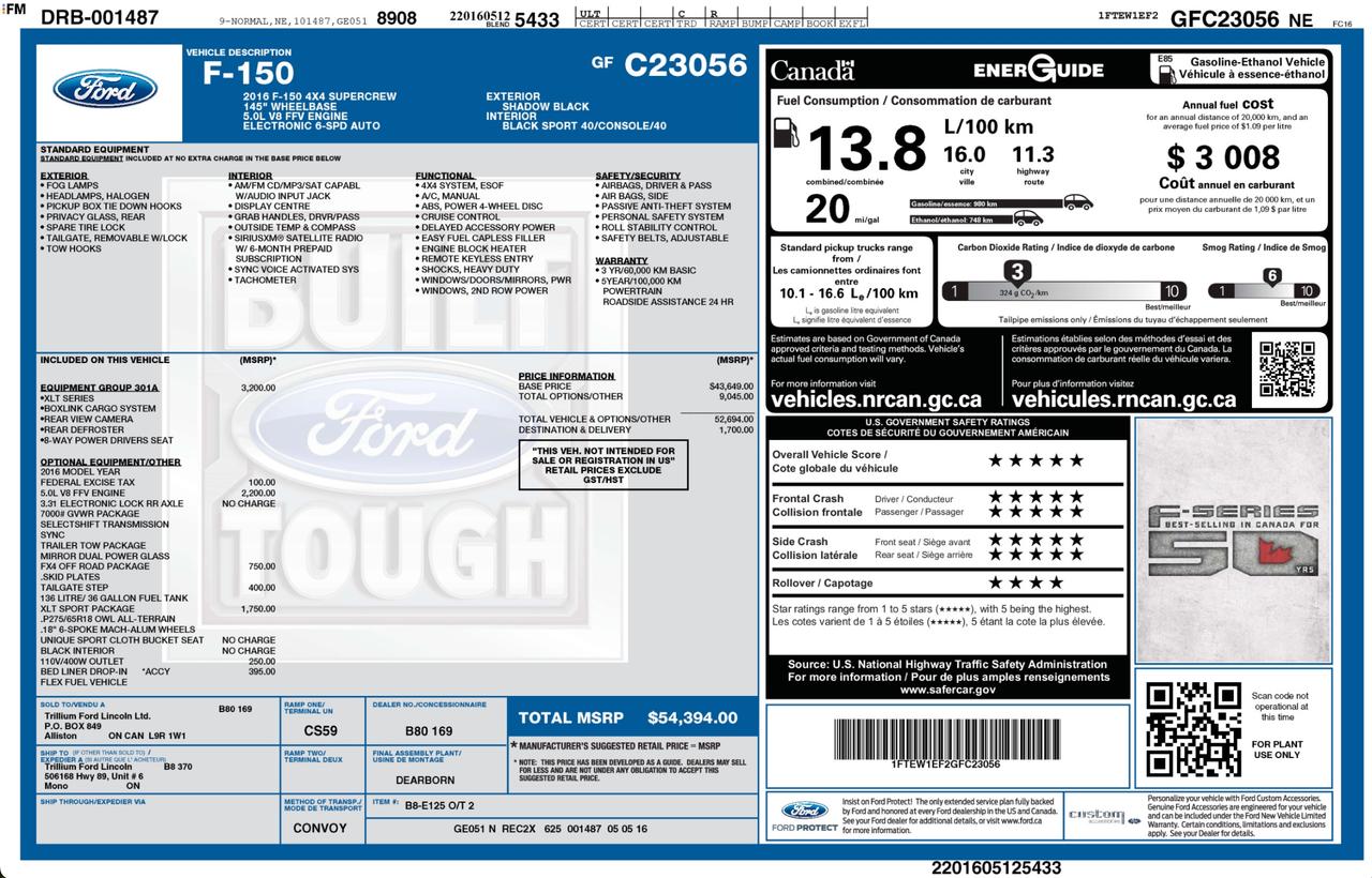 2016 Ford F-150 XLT 301A|V8|FX4|SPORT PK|14 SVC RECORDS| Photo