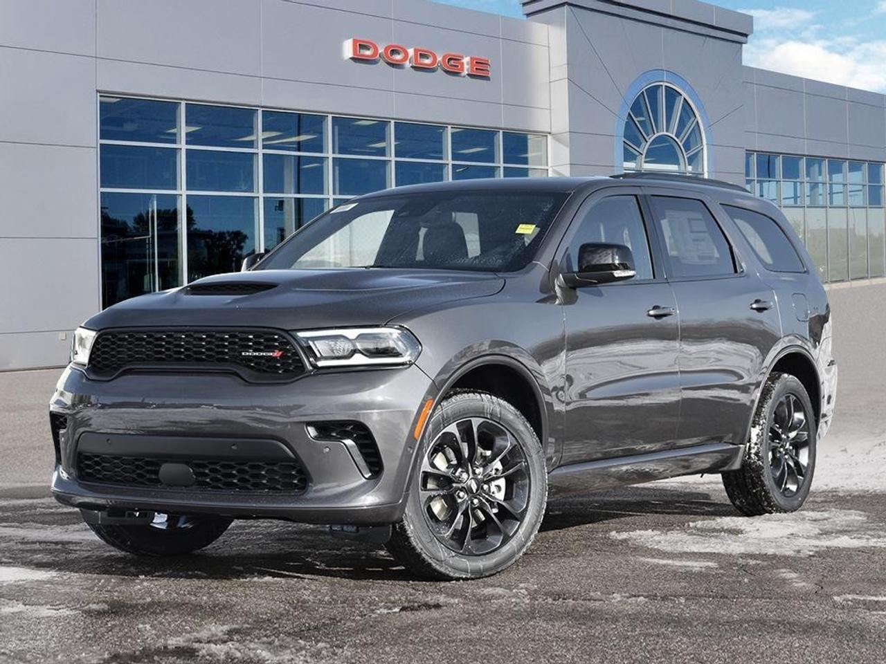 <p>Experience commanding performance and sophisticated style with the 2026 Dodge Durango GT, a versatile AWD SUV designed for drivers who demand capability and comfort in every journey.</p><p>This company demo model boasts a robust 3.6L Pentastar V6 engine paired with an 8-speed TorqueFlite automatic transmission, delivering smooth power and responsive handling enhanced by rear load-levelling suspension. The Blacktop Package adds a striking presence with 20-inch Black Noise aluminum wheels, gloss black badging, and a performance hood, complemented by Pirelli all-season performance tires for confident traction on Canadian roads. Inside, the Durango GT offers heated and ventilated front seats, heated rear seats, and power-adjustable driver and passenger seats with memory settings, ensuring personalised comfort on long drives. The leather-wrapped door panels and black interior create a refined cabin atmosphere. Advanced safety features such as Blind-Spot Monitoring with trailer detection, Full-Speed Forward Collision Warning Plus, Adaptive Cruise Control with stop, and Lane Departure Warning with Lane Keep Assist provide peace of mind on every trip. Technology conveniences include a power sunroof, wireless charging pad, 9-speaker Alpine sound system with subwoofer, dual USB charging ports, and integrated roof rail crossbars for added utility. Whether navigating city streets or towing with the Class IV hitch receiver, this Durango GT is ready for your next adventure.</p><p></p>