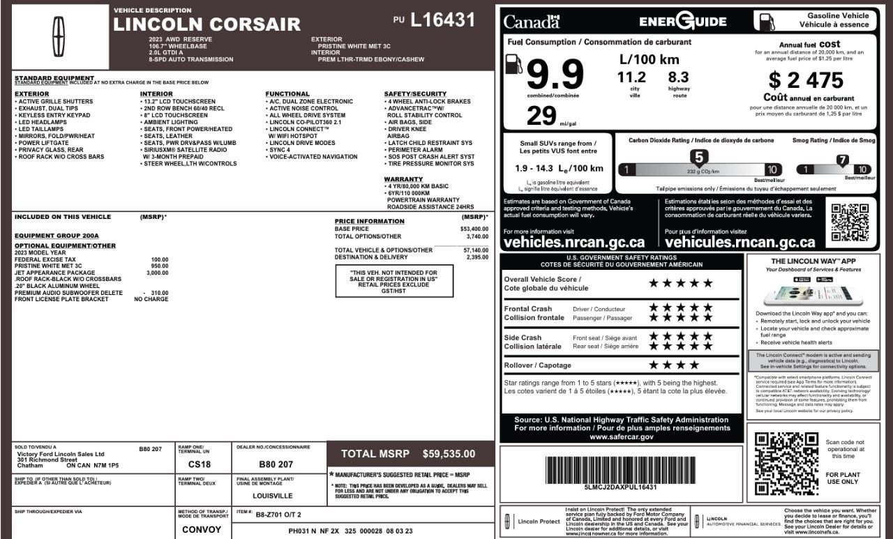 2023 Lincoln Corsair Reserve AWD Photo