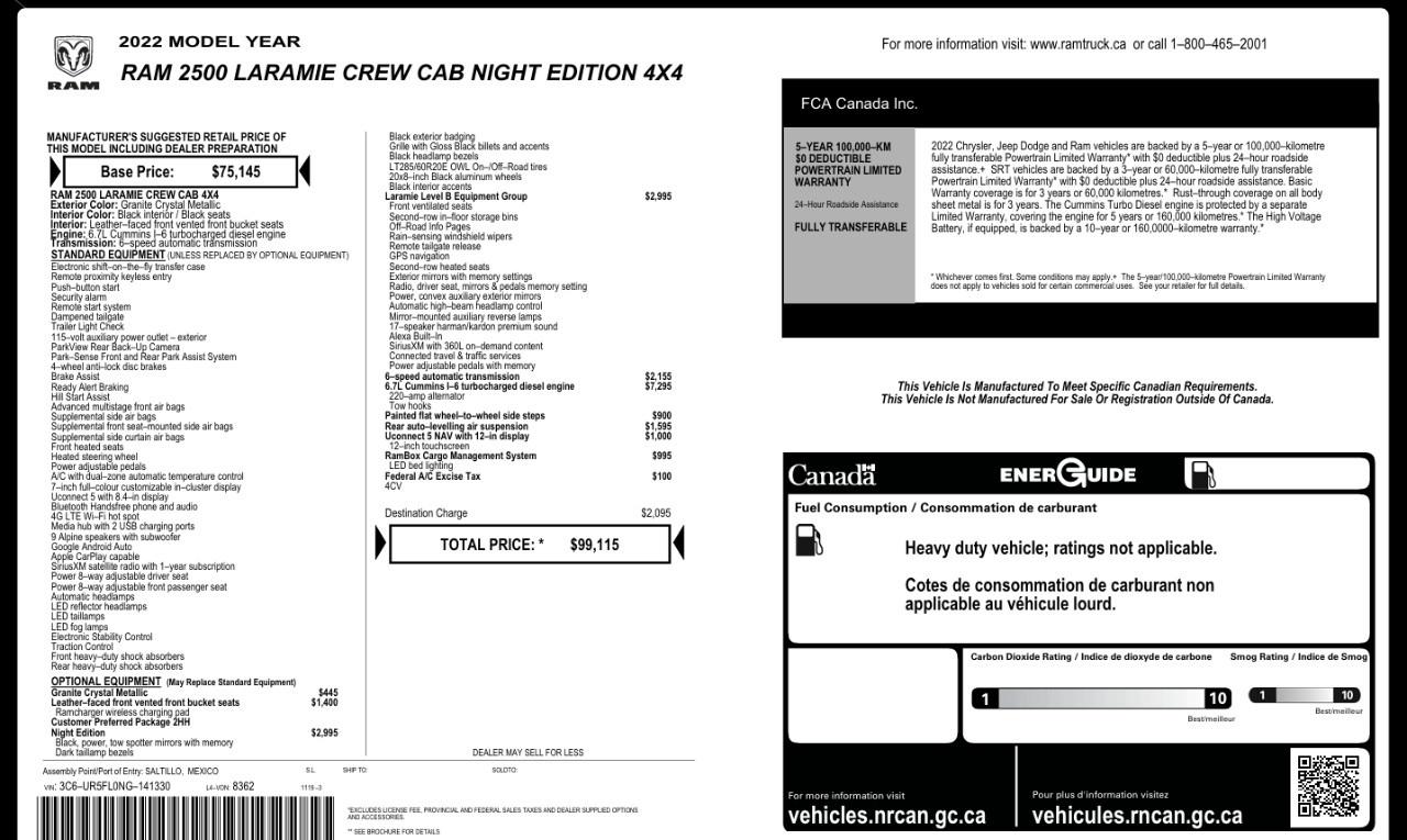 2022 RAM 2500 Laramie 4x4 Crew Cab 6'4" Box Photo