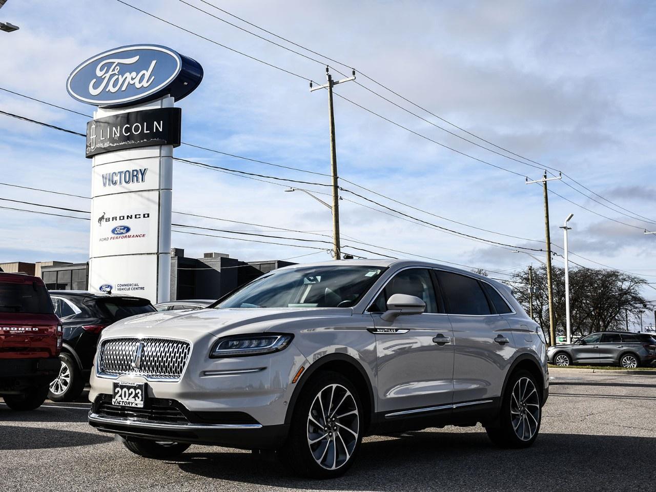 <h2>NOW AVAILABLE AT VICTORY FORD LINCOLN</h2><h1>2023 Lincoln Nautilus Reserve 201A</h1><h3>2.7L Twin-Turbo V6  21" Ultra Bright Wheels  Class II Trailer Tow Package  Luxury SUV</h3><p>This 2023 Lincoln Nautilus Reserve 201A delivers elevated luxury, smooth performance, and advanced technology. Equipped with the powerful 2.7L twin-turbocharged V6 engine, upgraded 21" ultra bright wheels, and Class II Trailer Tow Package, this Nautilus offers refined capability with premium comfort and distinctive styling.</p><h3>POWER & PERFORMANCE</h3><ul><li><p>2.7L Twin-Turbocharged V6 Engine</p></li><li><p>8-Speed Automatic Transmission</p></li><li><p>Intelligent All-Wheel Drive</p></li><li><p>Class II Trailer Tow Package</p></li><li><p>Smooth, Quiet Ride Quality</p></li><li><p>Strong and Responsive Performance</p></li></ul><h3>RESERVE 201A PACKAGE</h3><ul><li><p>Premium Lincoln Interior Appointments</p></li><li><p>Enhanced Driver Comfort Features</p></li><li><p>Signature Lincoln Styling Elements</p></li><li><p>Advanced Technology Integration</p></li></ul><h3>EXTERIOR FEATURES</h3><ul><li><p>21" Ultra Bright Machined Aluminum Wheels</p></li><li><p>LED Headlights & Signature Lighting</p></li><li><p>Hands-Free Power Liftgate</p></li><li><p>Heated Exterior Mirrors</p></li><li><p>Sleek Lincoln Exterior Design</p></li></ul><h3>INTERIOR & COMFORT</h3><ul><li><p>Leather-Trimmed Seating</p></li><li><p>Heated & Ventilated Front Seats</p></li><li><p>Heated Steering Wheel</p></li><li><p>Dual-Zone Climate Control</p></li><li><p>Power Adjustable Front Seats</p></li><li><p>Quiet Luxury Cabin</p></li><li><p>Ambient Interior Lighting</p></li></ul><h3>TECHNOLOGY</h3><ul><li><p>SYNC® 4 Infotainment System</p></li><li><p>Large Touchscreen Display</p></li><li><p>Navigation System</p></li><li><p>Apple CarPlay® & Android Auto</p></li><li><p>Premium Audio System</p></li><li><p>Wireless Charging Pad</p></li><li><p>Digital Instrument Cluster</p></li></ul><h3>SAFETY & DRIVER ASSISTANCE</h3><ul><li><p>Lincoln Co-Pilot360 Plus</p></li><li><p>Adaptive Cruise Control</p></li><li><p>Blind Spot Detection</p></li><li><p>Lane Keeping System</p></li><li><p>Pre-Collision Assist with Automatic Emergency Braking</p></li><li><p>Rear View Camera</p></li><li><p>Parking Sensors</p></li></ul><h3>HIGHLIGHTS</h3><ul><li><p>Reserve 201A Equipment Group</p></li><li><p>2.7L Twin-Turbo V6</p></li><li><p>21" Ultra Bright Wheels</p></li><li><p>Class II Trailer Tow Package</p></li><li><p>Luxury Comfort & Performance</p></li><li><p>Advanced Technology</p></li></ul><h3>Special Offer:</h3><p><strong>Peace of Mind Included:</strong> 3-Month Comprehensive Warranty (for vehicles under 10 years old & under 160,000 km) No-Haggle, Live Market Pricing  Transparent & Competitive All-Inclusive Pricing: Fees, Reconditioning, and Full Detailing Included (Taxes & Licensing Extra)</p><h4>Additional Details:</h4><p><strong>Keys:</strong> Standard with one key. Additional keys (if provided by the previous owner) included at no cost. Optional key purchases available upon request.</p><p><strong>Visit Victory Ford Lincoln Today</strong> Schedule your appointment to experience this exceptional vehicle.</p>