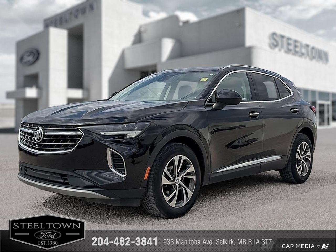 <b>Leather Seats,  Heated Seats,  Android Auto,  Apple CarPlay,  Power Liftgate!</b><br> <br> We value your TIME, we wont waste it or your gas is on us!   We offer extended test drives and if you cant make it out to us we will come straight to you!<br><br><br> <br>This 2023 Envision is the vehicle for those who like choices. This 2023 Buick Envision is for sale today in Selkirk.<br> <br>This Buick Envision has the space and versatility to get away with anything. Built to inspire confidence, this Envision doesnt just get you there, it helps you be your best. As boundless as your own imagination, this Envision was designed to inspire you with every drive.<br> <br>This SUV has 111,458 km. Its Black in colour. It has an Automatic transmission and is powered by a 228HP 2.0L 4 Cylinder Engine. <br> <br> Our Envisions trim level is Essence. This Essence trim is an amazing choice for its luxurious leather seats with memory settings. This Buick Envision is always in touch with convenient features like remote start, IntelliBeam, hands free liftgate with LED logo projection, and QuietTuning. Stay connected on every drive with the Buick Infotainment System featuring a multi-touch display, Apple Carplay, Android Auto, Bluetooth, SiriusXM, wi-fi, and wireless connectivity. Make confidence your companion with a safety suite that includes blind spot detection, lane keep assist, forward collision alert, following distance indicator, Teen Driver, and a rearview camera. This vehicle has been upgraded with the following features: Leather Seats, Heated Seats, Android Auto, Apple CarPlay, Power Liftgate, Heated Steering Wheel, Lane Departure Warning.<br> <br>To apply right now for financing use this link: <a href=http://www.steeltownford.com/?https://CreditOnline.dealertrack.ca/Web/Default.aspx?Token=bf62ebad-31a4-49e3-93be-9b163c26b54c&La target=_blank>http://www.steeltownford.com/?https://CreditOnline.dealertrack.ca/Web/Default.aspx?Token=bf62ebad-31a4-49e3-93be-9b163c26b54c&La</a><br> <br/>Buy this vehicle now for the lowest bi-weekly payment of <b>$181.85</b> with $0 down for 96 months @ 8.99% APR O.A.C. ( Plus applicable taxes - Platinum Shield Protection & Tire Warranty included / Total cost of borrowing $10884 ). See dealer for details. <br><br>Family owned and operated in Selkirk for 35 Years.  <br>Steeltown Ford is located just 20 minutes North of the Perimeter Hwy, with an onsite banking center that offers free consultations. <br>Ask about our special dealer rates available through all major banks and credit unions.<br><br><br>Steeltown Ford Protect Plus includes:<br>- Life Time Tire Warranty <br>Cars cost less in Selkirk <br><br>Dealer Permit # 1039<br><br><br> Come by and check out our fleet of 110+ used cars and trucks and 200+ new cars and trucks for sale in Selkirk.  o~o
