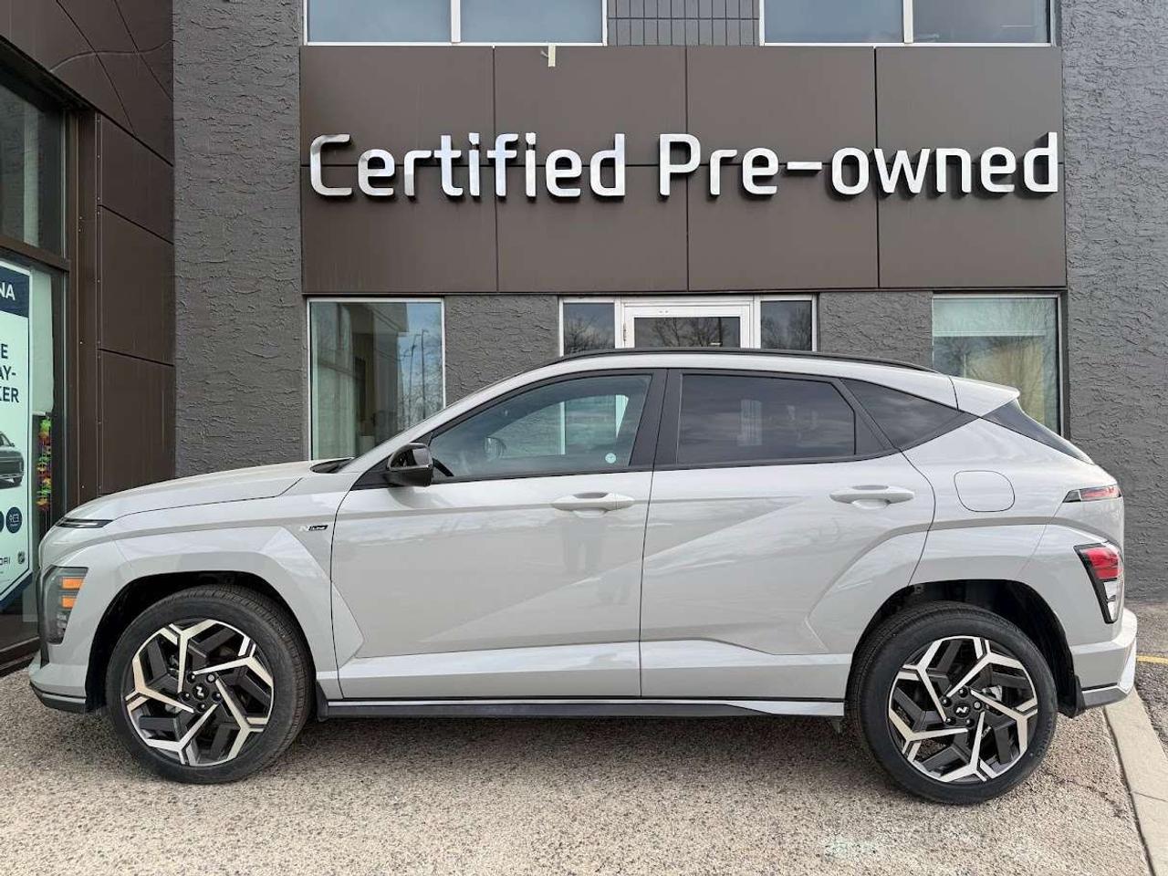 This Hyundai Kona N Line comes loaded with a reliable and responsive 1.6L TURBOCHARGED motor, automatic transmission with selectable drive modes, an amazing HTRAC ALL WHEEL DRIVE system, 19-inch alloy wheels, digital instrument cluster, heated leather / microsuede combination sport seats, wireless smartphone charging, adaptive cruise control, Forward Collision Avoidance with Emergency Braking, Intersection Collision Mitigation, dual zone automatic climate control, automatic LED headlights, 12.3-inch touchscreen with APPLE CARPLAY / ANDROID AUTO, Blind Spot Detection system, Lane Departure Warning, proximity key with push start ignition and much more!!!