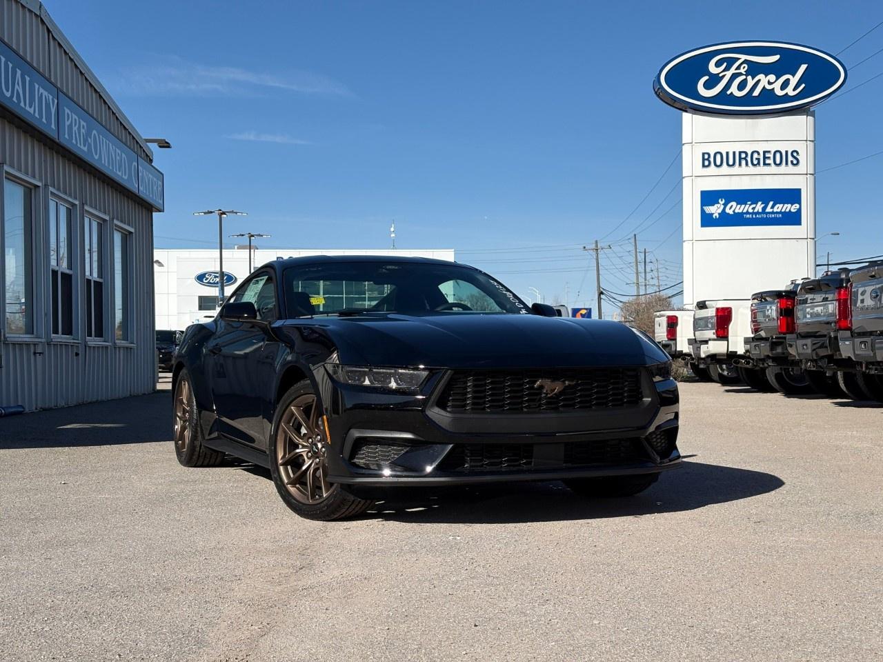 <p>The 2026 Ford Mustang EcoBoost Fastback is a stunning reimagining of the classic coupe, crafted with a sleek Black exterior and Rear-Wheel Drive that promises exceptional handling and a responsive driving experience. Both its exterior and interior feature a cohesive and sophisticated Black color palette that enhances its dynamic presence on the road.</p><p>This Mustang is designed with style and comfort in mind, highlighted by its Leather/Metal-Look Gear Shifter Material, ensuring a touch of luxury with every shift. The coupe rides on striking alloy wheels, complementing its powerful and assertive exterior.</p><p>Inside, the vehicle is equipped with a host of modern conveniences, including a backup camera, Bluetooth connection, and smart device integration, ensuring you remain connected and entertained on every journey. Safety features abound with brake assist, lane assist, parking sensors, and a suite of driver assistance technologies that boost confidence and provide peace of mind.</p><p>This new, Automatic transmission Mustang with power windows and cruise control is perfect for car enthusiasts and those who enjoy a sporty drive with modern comforts. Keyless entry and a Wi-Fi hotspot further enhance its practicality. Reach out to our dealership today to learn more about this exceptional vehicle and how you can make it your own.</p> <p><span style=color:rgb( 58 , 80 , 95 )>The discount shown on vehicle represents the </span><u>Cash Purchase</u><span style=color:rgb( 58 , 80 , 95 )> discount and is inclusive of all non-stackable and stackable cash purchase discounts from Ford of Canada and Bourgeois Motors Ltd. and is offered in lieu of sub-vented lease or finance rates. To get details on current discounts applicable to this and other vehicles in our inventory for Lease and Finance customer, see a member of our team. All offers for lease or finance are On Approved Credit (OAC).While every effort is made to ensure the accuracy of discounts and programs, programs are subject to change without notice </span><span style=color:rgb( 119 , 119 , 119 )>and may not be accurate or completely current. While every reasonable effort is made to ensure the accuracy of this data, we are not responsible for any errors or omissions contained on these pages.</span></p> <p><strong>Why Choose the Bourgeois Auto Group?</strong></p><p>For 80 years, Bourgeois Auto Group has been delivering exceptional automotive experiences. Our factor trained teams work to ensure you receive the shopping experience you deserve; whether you're looking for a new or new-to-you vehicle.</p><p>Shop 24/7 with our online showroom and chat service, ensuring convenience every step of the way. No hidden fees, full disclosure, and every pre-owned vehicle comes with a Carfax® report for peace of mind.</p><p>We offer a wide selection of pre-owned vehicles, all competitively priced using real-time market data. Get the best deal on your purchase and trade-in with our free Live Market Analysis report.</p><p>Looking to sell your car? We buy any make or modelno purchase required. Our simple to use online trade valuation tool will provide you with a clear, transparent selling experience whether you buy our car or not.</p><p>Backed by hundreds dedicated employees across 4 convenient locations, were here to meet all your automotive needs. Visit us in Midland or Parry Sound and explore our inventory or schedule your next service today.</p> <p><strong>Financing Your Next Vehicle with Bourgeois Motors Ford in Midland:</strong></p><p>At Bourgeois Motors Ford, we make financing your next vehicle simple and stress-free! Our team works with trusted lenders to find flexible options tailored to your budget. Drive away with confidenceapply today!</p><p>Take advantage of our online pre-qualification tool, backed by Equifax and TD Bank to find the payment that works for you. Simply <a href=https://www.bourgeoismotors.com/free-credit-check/ rel=nofollow><strong>CLICK HERE</strong></a><strong> </strong>to use our secure online credit tool with no impact to your credit.</p>