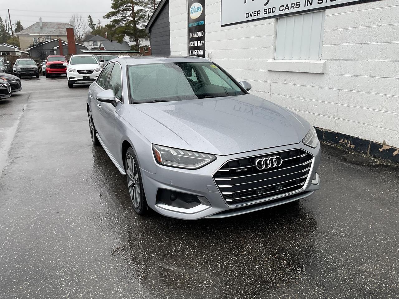 ???? 2.0L 4CYL All Wheel Drive  AUDI A4 KOMFORT 2023  Premium luxury meets everyday practicality! ????<br><br>

This stunning Audi A4 Komfort delivers German engineering with all the features you need for comfort and convenience. With only 91,426 KMs, its ready to provide years of reliable, stylish driving.<br><br>

? All Wheel Drive<br>
? Sunroof<br>
? Heated Seats and Steering Wheel<br>
? Memory Seat<br>
? Leather<br>
? Navigation<br>
? Backup Camera<br>
? Bluetooth Connectivity<br>
? Air Conditioning<br>
? Cruise Control<br>
? Full Power Group<br><br>

?? NO FEES! <span>(Just pay applicable taxes.)</span><br>
?? LOWEST PRICE GUARANTEED!<br><br>

?? 4 LOCATIONS TO SERVE YOU BETTER:<br>
?? RICHMOND: 1-888-416-2199<br>
?? OTTAWA: (343) 429-6444<br>
?? KINGSTON: 1-888-508-3494<br>
?? NORTH BAY: 1-888-282-3560<br><br>

?? Visit <strong>WWW.MYCAR.CA</strong> to see this AUDI A4 and more!<br>
?? Confidence, comfort, and value  all in one! ??