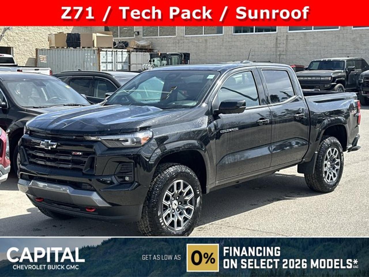 This Chevrolet Colorado boasts a Turbocharged Gas I4 2.7L/ engine powering this Automatic transmission. ENGINE, TURBOMAX (310 hp [231 kW] @ 5600 rpm, 430 lb-ft of torque [583 Nm] @ 3000 rpm) (STD), Wireless phone projection, for Apple CarPlay and Android Auto, Wireless Phone Charging (Not compatible with all phones or devices. Compliant devices include Qi technologies. Reference your mobile device manual to confirm what type of wireless power it uses.).* This Chevrolet Colorado Features the Following Options *Windshield, solar absorbing, Windows, remote express down all windows, Windows, power with driver express up/down, Windows, power rear, express down, Window, rear-sliding, manual, Window, power front, passenger express down, Wi-Fi Hotspot capable (Terms and limitations apply. See onstar.ca or dealer for details.), Wheels, 18 X 8.5 (45.7 cm x 21.6 cm) Android Dark full gloss aluminum, Wheel, spare, 17 x 8 (43.2 cm x 20.3 cm) steel, Visors, driver and front passenger illuminated sliding vanity mirrors.* Stop By Today *Treat yourself- stop by Capital Chevrolet Buick GMC Inc. located at 13103 Lake Fraser Drive SE, Calgary, AB T2J 3H5 to make this car yours today!