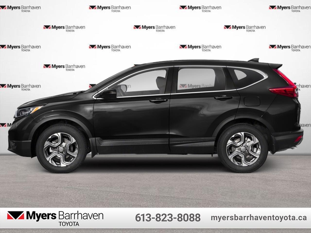 <b>Sunroof,  Leather Seats,  Heated Seats,  Heated Steering Wheel,  Blind Spot Display!</b><br> <br>  Compare at $20798 - Our Live Market Price is just $19998! <br> <br>In the mountains or in the urban sprawl, this versatile 2019 Honda CR-V feels right at home. This 2019 Honda CR-V is fresh on our lot in Ottawa. <br> <br>This stylish 2019 Honda CR-V has a spacious interior and car-like handling that captivates anyone who gets behind the wheel. With its smooth lines and sleek exterior, this gorgeous CR-V has no problem turning heads at every corner. Whether youre a thrift-store enthusiast, or a backcountry trail warrior with all of the camping gear, this practical Honda CR-V has got you covered! This SUV has 167,697 km. Its Crystal Black Pearl in colour. It has an Automatic transmission and is powered by a 190HP 1.5L 4 Cylinder Engine. <br> <br> Our CR-Vs trim level is EX-L AWD. Ramping up the luxury, this EX-L trim has heated leather seats in front and back, a heated steering wheels, memory settings for the drivers seat, an auto dimming rear view mirror, a power tailgate with programmable height, woodgrain interior, a moonroof, automatic high and low beam headlights, dual-zone automatic climate control, remote start, heated seats, LED daytime running lights, heated power mirrors, and aluminum wheels. Keeping you connected is an infotainment system that includes a 7 inch touchscreen with HondaLink, HomeLink home remote system, HandsFreeLink bilingual Bluetooth, Apple CarPlay, Android Auto, SiriusXM, a rear view camera, and a 6 speaker sound system. Helping you drive and keeping you safe is automatic collision mitigation braking, forward collision warning, lane departure warning, road departure mitigation, and lane keep assist, and a blind spot display. This vehicle has been upgraded with the following features: Sunroof, Leather Seats, Heated Seats, Heated Steering Wheel, Blind Spot Display, Memory Seats, Automatic Braking.<br> <br>To apply right now for financing use this link: <a href=https://www.myersbarrhaventoyota.ca/quick-approval/ target=_blank>https://www.myersbarrhaventoyota.ca/quick-approval/</a><br><br> <br/><br>At Myers Barrhaven Toyota we pride ourselves in offering highly desirable pre-owned vehicles. We truly hand pick all our vehicles to offer only the best vehicles to our customers. No two used cars are alike, this is why we have our trained Toyota technicians highly scrutinize all our trade ins and purchases to ensure we can put the Myers seal of approval. Every year we evaluate 1000s of vehicles and only 10-15% meet the Myers Barrhaven Toyota standards. At the end of the day we have mutual interest in selling only the best as we back all our pre-owned vehicles with the Myers *LIFETIME ENGINE TRANSMISSION warranty. Thats right *LIFETIME ENGINE TRANSMISSION warranty, were in this together! If we dont have what youre looking for not to worry, our experienced buyer can help you find the car of your dreams! Ever heard of getting top dollar for your trade but not really sure if you were? Here we leave nothing to chance, every trade-in we appraise goes up onto a live online auction and we get buyers coast to coast and in the USA trying to bid for your trade. This means we simultaneously expose your car to 1000s of buyers to get you top trade in value. <br>We service all makes and models in our new state of the art facility where you can enjoy the convenience of our on-site restaurant, shuttle van, free Wi-Fi, Enterprise Rent-A-Car, on-site tire storage, and complimentary drinks. Come see why many Toyota owners are making the switch to Myers Barrhaven Toyota. <br>*LIFETIME ENGINE TRANSMISSION WARRANTY NOT AVAILABLE FOR VEHICLES WITH KMS EXCEEDING 140,000KM, VEHICLES 8 YEARS & OLDER, HIGHLINE BRAND VEHICLES (e.g., BMW, INFINITI, CADILLAC, LEXUS), AND QUEBEC RESIDENTS.<br> Come by and check out our fleet of 90+ used cars and trucks and 20+ new cars and trucks for sale in Ottawa.  o~o