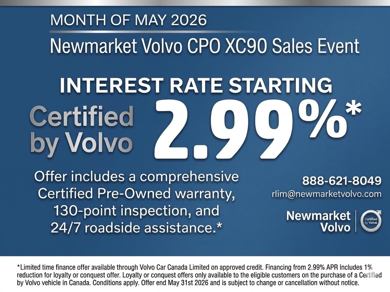 2026 Volvo XC90 B6 AWD ULTRA  LIKE NEW  LOW KM  DENIM BLUE  2.99%* Photo