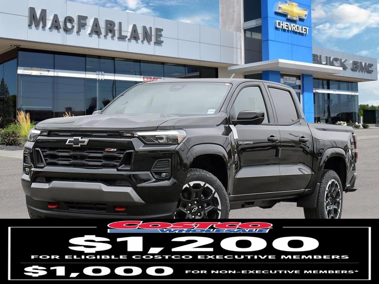 <p>Experience rugged capability, bold styling and advanced technology in this new <strong>2026 Chevrolet Colorado Z71 Crew Cab Short Box 4WD</strong>. Available at MacFarlane Chevrolet Buick GMC in Petrolia, Ontario, this versatile midsize pickup is ready for daily driving, demanding workdays, trailering and weekend adventures.</p><p>Powered by the <strong>2.7L TurboMax four-cylinder engine</strong>, the Colorado produces an impressive 310 horsepower and 430 lb.-ft. of torque. An enhanced eight-speed automatic transmission and four-wheel-drive system deliver responsive performance and confident traction on highways, gravel roads and in changing Ontario weather conditions.</p><p>The adventure-ready Z71 trim features 18-inch wheels with 32-inch all-terrain tires, four selectable drive modes and an off-road performance display. LED headlamps, taillamps and fog lamps provide enhanced visibility, while the distinctive Jet Black interior with Adrenaline Red accents creates a sporty, driver-focused cabin.</p><p>Stay connected through the standard <strong>11.3-inch centre touchscreen</strong>, wireless Apple CarPlay and Android Auto compatibility, and an 11-inch digital Driver Information Centre. Chevrolet Safety Assist provides advanced driver-assistance technologies designed to enhance awareness and confidence.</p><p>Visit MacFarlane Chevrolet Buick GMC to explore this <strong>2026 Chevrolet Colorado Z71 for sale near Sarnia, Strathroy, London and throughout Lambton County</strong>. Contact our sales team today to schedule your test drive.</p>