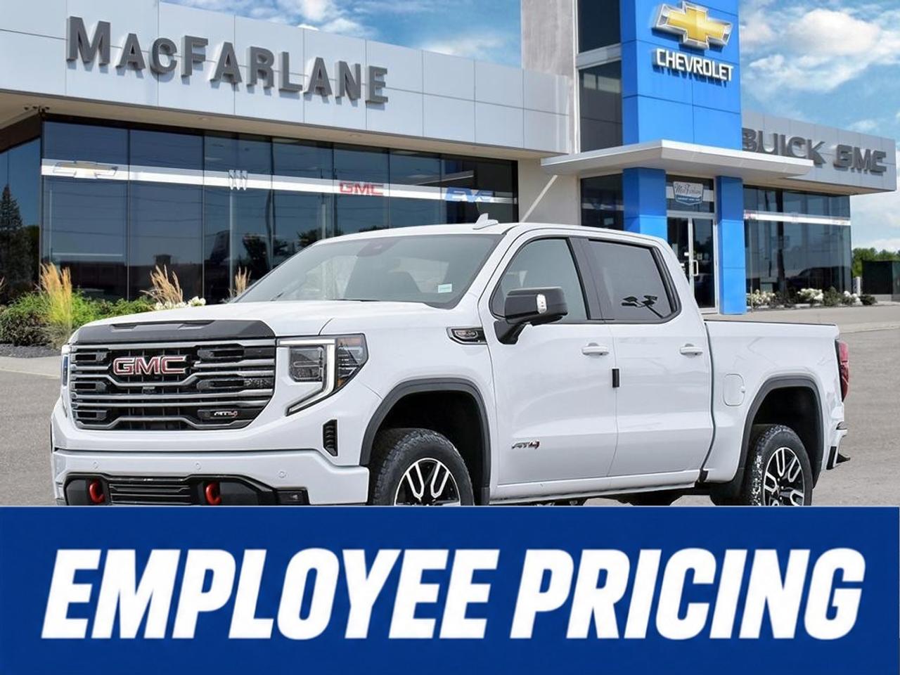 <p>Command attention in this new <strong>2026 GMC Sierra 1500 AT4 Crew Cab Short Box 4-Wheel Drive</strong>, available at MacFarlane Chevrolet Buick GMC in Petrolia, Ontario.</p><p>Powered by a <strong>6.2L EcoTec3 V8 engine</strong> paired with a smooth 10-speed automatic transmission, this Sierra AT4 delivers confident acceleration and impressive capability for towing, hauling and everyday driving.</p><p>Designed for drivers who want premium comfort with genuine off-road capability, the AT4 features a 2-inch factory lift, off-road suspension, Rancho monotube shocks, a two-speed Autotrac transfer case and protective underbody skid plates.</p><p>The spacious Crew Cab provides comfortable seating for passengers, while the versatile short cargo box offers practical room for tools, equipment, recreational gear and weekend projects.</p><p>Inside, the distinctive Jet Black interior with Kalahari accents combines rugged styling with premium comfort. Heated and ventilated front seating, a heated steering wheel, advanced digital displays and modern connectivity help make every trip more enjoyable.</p><p>Whether you are travelling through Petrolia, Sarnia, Strathroy, London or anywhere across Lambton County and Southwestern Ontario, the Sierra 1500 AT4 delivers the capability, technology and professional-grade design expected from GMC.</p><p>Visit <strong>MacFarlane Chevrolet Buick GMC</strong>, proudly serving the community since 1922.</p><p><strong>Call 519-882-1090 today to confirm availability or schedule your test drive.</strong></p>