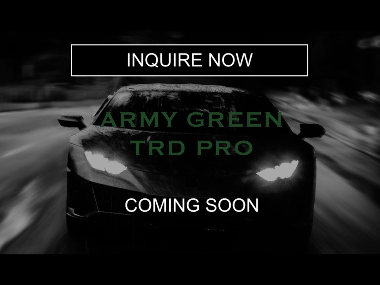 <p><span style=font-size: small;>-ULTRA RARE ARMY GREEN TRD PRO</span></p><p><span style=font-size: small;>-One Owner</span></p><p><span style=font-size: small;>-Excellent Condition</span></p><p><span style=font-size: small;>-Low Mileage</span></p><p style=margin: 0px; font-stretch: normal; font-size: 13px; line-height: normal; font-family: Helvetica Neue;><span style=font-size: 10pt;>$63,995 + tax, licensing and admin. fee*</span></p><p style=margin: 0px; font-stretch: normal; font-size: 13px; line-height: normal; font-family: Helvetica Neue;>&nbsp;</p><p style=margin: 0px; font-stretch: normal; font-size: 13px; line-height: normal; font-family: Helvetica Neue;>NEW!&nbsp;<strong>Contact us today</strong>,<strong>&nbsp;</strong>if youre interested in this vehicle and want to beat the rush! Or stay tuned as more photos and details may be posted soon. Act now, vehicles often sell before more photos are posted online!</p><p style=margin: 0px; font-stretch: normal; font-size: 13px; line-height: normal; font-family: Helvetica Neue;>&nbsp;</p><p style=margin: 0px; font-stretch: normal; font-size: 13px; line-height: normal; font-family: Helvetica Neue;>Financing, trade-ins and delivery may be possible!</p><p style=margin: 0px; font-stretch: normal; font-size: 13px; line-height: normal; font-family: Helvetica Neue;>&nbsp;</p><p style=margin: 0px; font-stretch: normal; font-size: 13px; line-height: normal; font-family: Helvetica Neue;>Many extras, accessories and aftermarket products available for purchase and/or install through us here at RuralWorx Auto! Including Lift Kits, Levelling Kits; Aftermarket, OEM Replica or Steel Wheels; Aggressive (Truck), Performance (Car), All Season, Summer or Winter Tires; Winter Floor Mats; Roof Racks, Back Racks, Side Steps and Side Rails, Tonneau Covers; Towing Equipment and much more! Ask us about pricing and availability for this vehicle!</p><p style=margin: 0px; font-stretch: normal; font-size: 13px; line-height: normal; font-family: Helvetica Neue; min-height: 15px;>&nbsp;</p><p style=margin: 0px; font-stretch: normal; font-size: 13px; line-height: normal; font-family: Helvetica Neue; min-height: 15px;>Contact us today by:</p><p style=margin: 0px; font-stretch: normal; font-size: 13px; line-height: normal; font-family: Helvetica Neue;><strong>PHONE/TEXT:</strong>&nbsp;(902) 956-0179&nbsp;<strong>|</strong></p><p style=margin: 0px; font-stretch: normal; font-size: 13px; line-height: normal; font-family: Helvetica Neue;><strong>EMAIL:</strong>&nbsp;ruralworxautosales@gmail.com&nbsp;<strong>|</strong></p><p style=margin: 0px; font-stretch: normal; font-size: 13px; line-height: normal; font-family: Helvetica Neue;><strong>MESSAGE US ON OUR WEBSITE:</strong>&nbsp;ruralworxautosales.com&nbsp;<strong>|</strong></p><p style=margin: 0px; font-stretch: normal; font-size: 13px; line-height: normal; font-family: Helvetica Neue;><strong>MESSAGE US ON FACEBOOK/INSTAGRAM:</strong>&nbsp;RuralWorx AutoSales&nbsp;<strong>|</strong></p><p style=margin: 0px; font-stretch: normal; font-size: 13px; line-height: normal; font-family: Helvetica Neue;><strong>MESSAGE US ON ANY LISTING ON AUTOTRADER, CARGURUS, CARPAGES OR KIJIJI:&nbsp;</strong>RuralWorx Auto Sales&nbsp;<strong>|</strong></p><p style=margin: 0px; font-stretch: normal; font-size: 13px; line-height: normal; font-family: Helvetica Neue;><strong>VISIT US:</strong>&nbsp;Drop by our Hilden car dealership, conveniently located between Truro and Halifax!&nbsp;<strong>|</strong></p><p style=margin: 0px; font-stretch: normal; font-size: 13px; line-height: normal; font-family: Helvetica Neue;>&nbsp;</p><p style=margin: 0px; font-stretch: normal; font-size: 13px; line-height: normal; font-family: Helvetica Neue;>Disclaimer: Prices are not guaranteed and may be changed without notice</p><p style=margin: 0px; font-stretch: normal; font-size: 13px; line-height: normal; font-family: Helvetica Neue;>&nbsp;</p><p style=margin: 0px; font-stretch: normal; font-size: 13px; line-height: normal; font-family: Helvetica Neue;>*$499 administration fee, taxes and licensing to be determined</p>