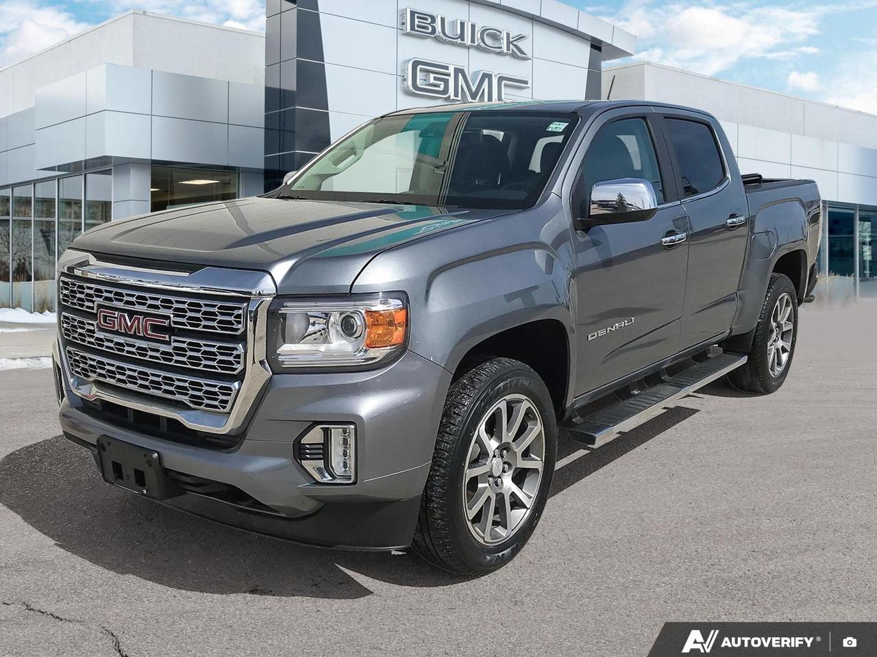 Performance Skid Plate Package ($590)

Wireless Charging | Heated & Ventilated Seats | Heavy Duty Trailering Package | HD Rear Vision Camera | Heated Steering Wheel | HD Rear Vision Camera | Driver Alert Package |
This 2022 GMC Canyon Denali 4WD is a well-equipped midsize truck that delivers a premium experience without the full-size price tag. With a spray-on bedliner, Bose 7-speaker audio, Satin Steel Metallic exterior, and just over 82,000 km on the clock, this Canyon is ready for both the workweek and the weekend.

- 3.6L V6 with 4WD and automatic locking rear differential  genuine off-road and towing capability
- Spray-on bedliner with GMC logo  practical protection that preserves resale value
- Bose premium 7-speaker audio system  an upgrade specific to the Denali trim
- Heated leather-wrapped steering wheel and power lumbar for both driver and passenger  comfort on long hauls
- Single-zone automatic climate control and auto-dimming rearview mirror  refined daily driving experience
- Remote vehicle starter  a must-have for Manitoba winters
- Engine block heater (K05) and Performance Skid Plate Package (PCV)  equipped for Canadian conditions
- Teen Driver system with Buckle-to-Drive  added peace of mind for families

Ready to get behind the wheel? Visit us at Birchwood Chevrolet Buick GMC or browse inventory at birchwoodchevrolet.ca. You can reserve this truck online, start your purchase, or book a test drive at a time that works for you  our team is here to make the process straightforward and hassle-free.
All of our quality pre-owned vehicles are delivered with the following:
· a Birchwood Certified 152 pt Inspection
· a full tank of fuel
· Full service records (if available)
· a CARFAX report

Click, call (204) 837-5811, or visit Birchwood Chevrolet Buick GMC at the Birchwood Auto Park, 3965 Portage Avenue West at the Perimeter.

Special Financing Available! Price does not include taxes. Dealer Permit #4240.
Dealer permit #4240