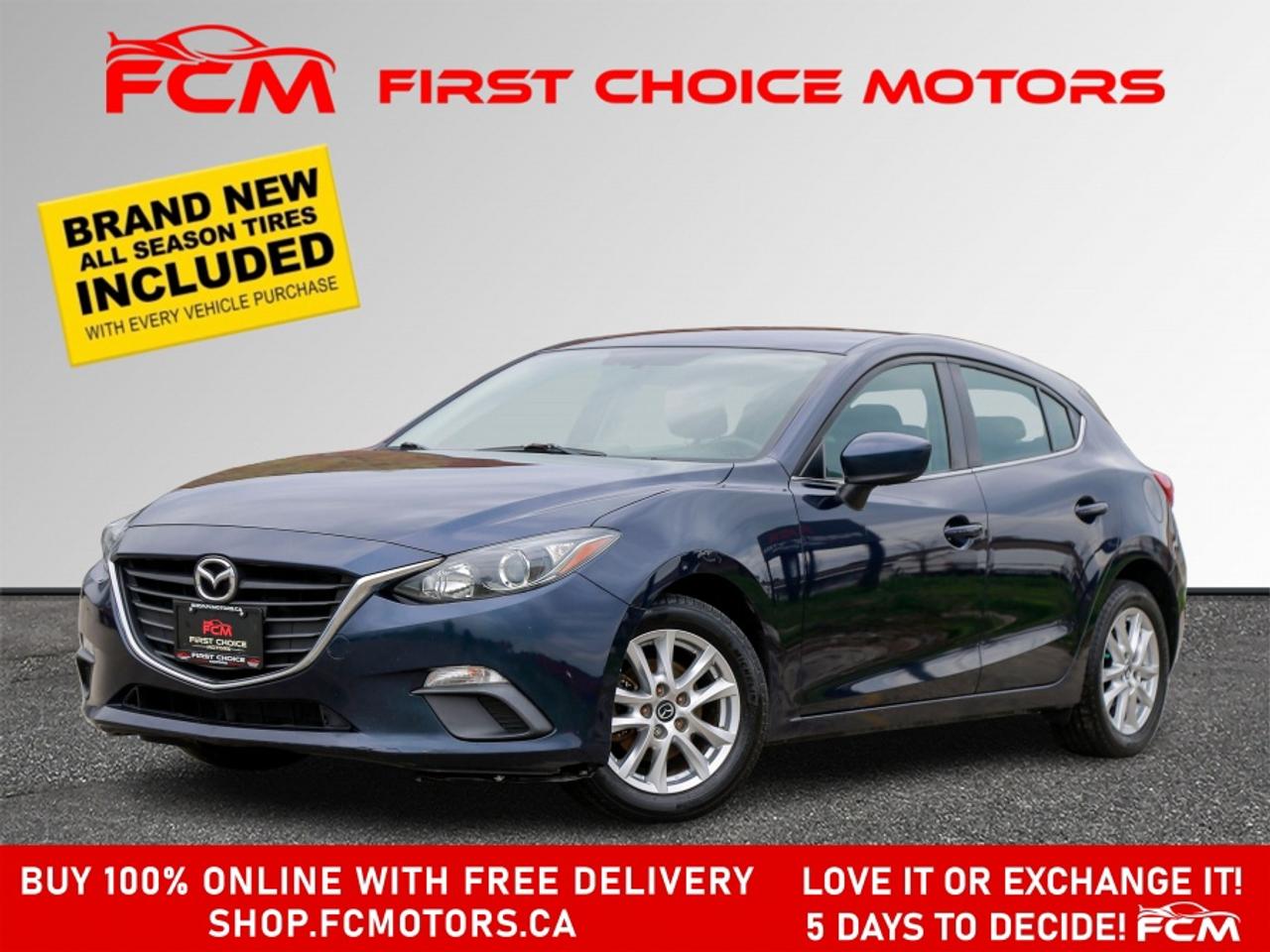 ** ** SPECIAL LIMITED TIME OFFER ** ** PURCHASE ANY VEHICLE THIS WEEK AND RECEIVE 4 BRAND-NEW ALL-SEASON TIRES AT NO ADDITIONAL COST!!! DON   T MISS THIS EXCLUSIVE CHANCE TO UPGRADE YOUR RIDE AND STAY PREPARED FOR ANY WEATHER!!! <br><br>EXCITING NEWS FROM FIRST CHOICE MOTORS! Our brand-new online showroom is now open to the public, bringing the ultimate car shopping experience right to your fingertips! Enjoy a 100% online car shopping experience, with over 500 certified vehicles in stock, comprehensive protection plans, and thousands of new auto parts & accessories available! Plus, for a limited time, were offering FREE deliveries across Ontario on all vehicle purchases! Dont miss out   visit Shop.fcmotors.ca to find and upgrade your perfect vehicle today!<br><br>Welcome to First Choice Motors, the largest car dealership in Toronto of pre-owned cars, SUVs, and vans priced between $5000-$15,000. With an impressive inventory of over 300 vehicles in stock, we are dedicated to providing our customers with a vast selection of affordable and reliable options. <br><br>Were thrilled to offer a used 2014 Mazda MAZDA3 GS Skyactiv, dark blue color with 222,000km (STK#9760) This vehicle was $8990 NOW ON SALE FOR $7990. It is equipped with the following features:<br>- Manual Transmission<br>- Hatchback<br>- Heated seats<br>- Bluetooth<br>- Reverse camera<br>- Alloy wheels<br>- Power windows<br>- Power locks<br>- Power mirrors<br>- Air Conditioning<br><br>At First Choice Motors, we believe in providing quality vehicles that our customers can depend on. All our vehicles come with a 36-day guarantee on all safety related items. We also offer additional warranty options up to 5 years for our customers who want extra peace of mind.<br><br>Furthermore, all our vehicles are sold fully certified with brand new brakes rotors and pads, a fresh oil change, and brand new set of all-season tires installed & balanced. You can be confident that this car is in excellent condition and ready to hit the road.<br><br>At First Choice Motors, we believe that everyone deserves a chance to own a reliable and affordable vehicle. Thats why we offer financing options with low interest rates starting at 7.9% O.A.C. Were proud to approve all customers, including those with bad credit, no credit, students, and even 9 socials. Our finance team is dedicated to finding the best financing option for you and making the car buying process as smooth and stress-free as possible.<br><br>Our dealership is open 7 days a week to provide you with the best customer service possible. We carry the largest selection of used vehicles for sale under $9990 in all of Ontario. We stock over 300 cars, mostly Hyundai, Chevrolet, Mazda, Honda, Volkswagen, Toyota, Ford, Dodge, Kia, Mitsubishi, Acura, Lexus, and more. With our ongoing sale, you can find your dream car at a price you can afford. Come visit us today and experience why we are the best choice for your next used car purchase!<br><br>All prices include $22.00 OMVIC Fee.  Excludes, license plates, ownership registration and ONTARIO HST (13%)<br>*No Credit Card payments can be accepted for Vehicle Purchases*