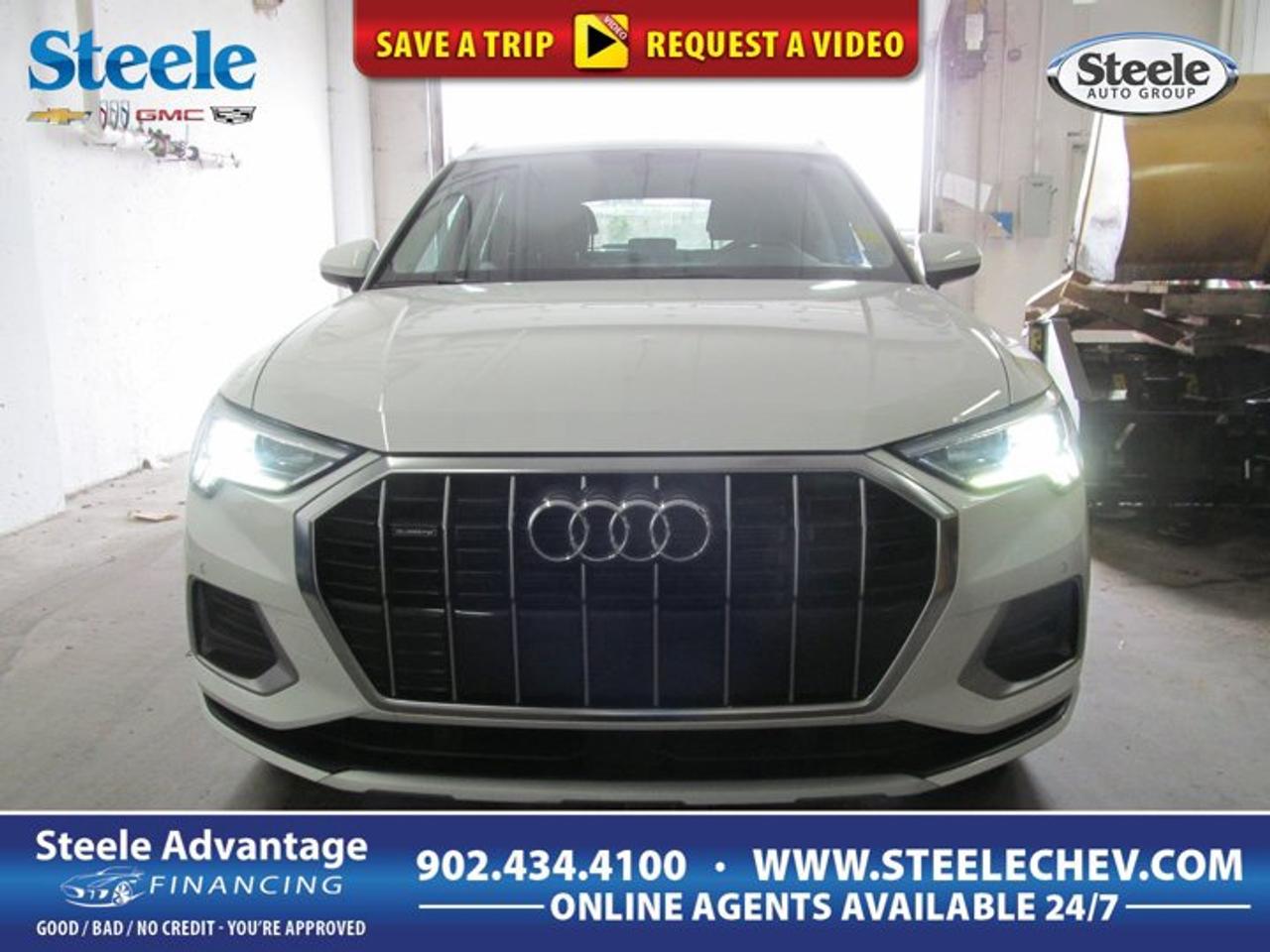 The used 2025 Audi Q3 Base is a premium compact SUV that fits city life and highway travel with ease. Offered by Steele Chevrolet Buick GMC in Dartmouth, this four-door model pairs smart Audi design with confident all-wheel drive and a turbocharged 2.0-litre engine. With 35,316 km, it delivers modern luxury, practical size, and composed road manners.Its automatic transmission helps make every drive smooth and relaxed, while the intercooled turbocharged gas engine gives the 2025 Audi Q3 Base strong everyday response. This Q3 is well suited for changing Atlantic weather, busy commutes, and weekend trips. Its upscale cabin, useful cargo flexibility, and refined feel make it a smart pre-owned SUV choice.FEATURES OF THE Q3 BaseCompact luxury SUV with four doorsTurbocharged 2.0-litre four-cylinder gas engineAutomatic transmission for easy daily drivingAll-wheel drive for added confidenceADVANCED SAFETY FEATURESStrong body structure supports occupant securityAll-wheel drive adds traction in weatherFour-door design helps family access easilyElevated seating position improves outward visibilityPERFORMANCE AND EFFICIENCYIntercooled turbo engine delivers lively responseAutomatic transmission shifts smoothly in traffic2.0-litre engine balances power and efficiencyAll-wheel drive supports year-round road confidenceCOMFORT AND CONVENIENCEPremium cabin design feels refined and modernFour-door layout improves passenger entry accessCompact size helps with urban parkingComfortable ride suits commuting and travelTECHNOLOGY AND CONNECTIVITYDriver-focused layout keeps controls within reachClear instrument display supports quick checksModern Audi interface promotes easy operationUseful connectivity supports everyday driving needsCARGO SPACERear cargo area handles daily essentialsSUV design adds versatile loading flexibilityCompact footprint still offers practical storageSplit cargo use suits errands wellWHAT OTHER OWNERS LIKEConfident all-wheel drive in changing weatherSmooth turbo power for daily drivingPremium feel in a compact SUVEasy size for city manoeuvringThe 2025 Audi Q3 Base stands out for the way it blends premium character with useful versatility. Its compact dimensions make it easy to park and easy to place on narrow streets, yet it still gives you the elevated driving position many SUV shoppers want. That higher vantage point can help make traffic, merging, and busy parking lots feel more manageable.Under the hood, the turbocharged 2.0-litre four-cylinder engine brings the kind of flexible power that suits many driving situations. It responds well from a stop, feels composed at cruising speed, and works nicely with the automatic transmission for smooth progress. For drivers in Dartmouth and across Nova Scotia, the added confidence of all-wheel drive is a real advantage through rain, slush, and winter conditions.Inside, the cabin atmosphere reflects the polished approach expected from Audi. The layout is clean, modern, and centred around the driver, helping key controls feel intuitive. This makes the Q3 a strong fit for drivers who want a premium experience without moving to a larger SUV. It is practical enough for daily errands and family use, while still feeling refined on longer drives.Cargo flexibility is another strength. The rear area is useful for groceries, sports gear, travel bags, and more, making this SUV easy to live with every day. The four-door layout also adds convenience for passengers getting in and out, whether you are loading up for work, school, or a weekend away.For shoppers looking at a luxury compact SUV, this used 2025 Audi Q3 Base offers a balanced package. It gives you turbocharged performance, automatic convenience, all-wheel-drive assurance, and a premium design in one smart vehicle. At Steele Chevrolet Buick GMC in Dartmouth, this Q3 is ready to deliver upscale comfort and practical value in one well-rounded SUV.This 2025 Audi Q3 Bases VIN is: WA1AUCF38S1070848.