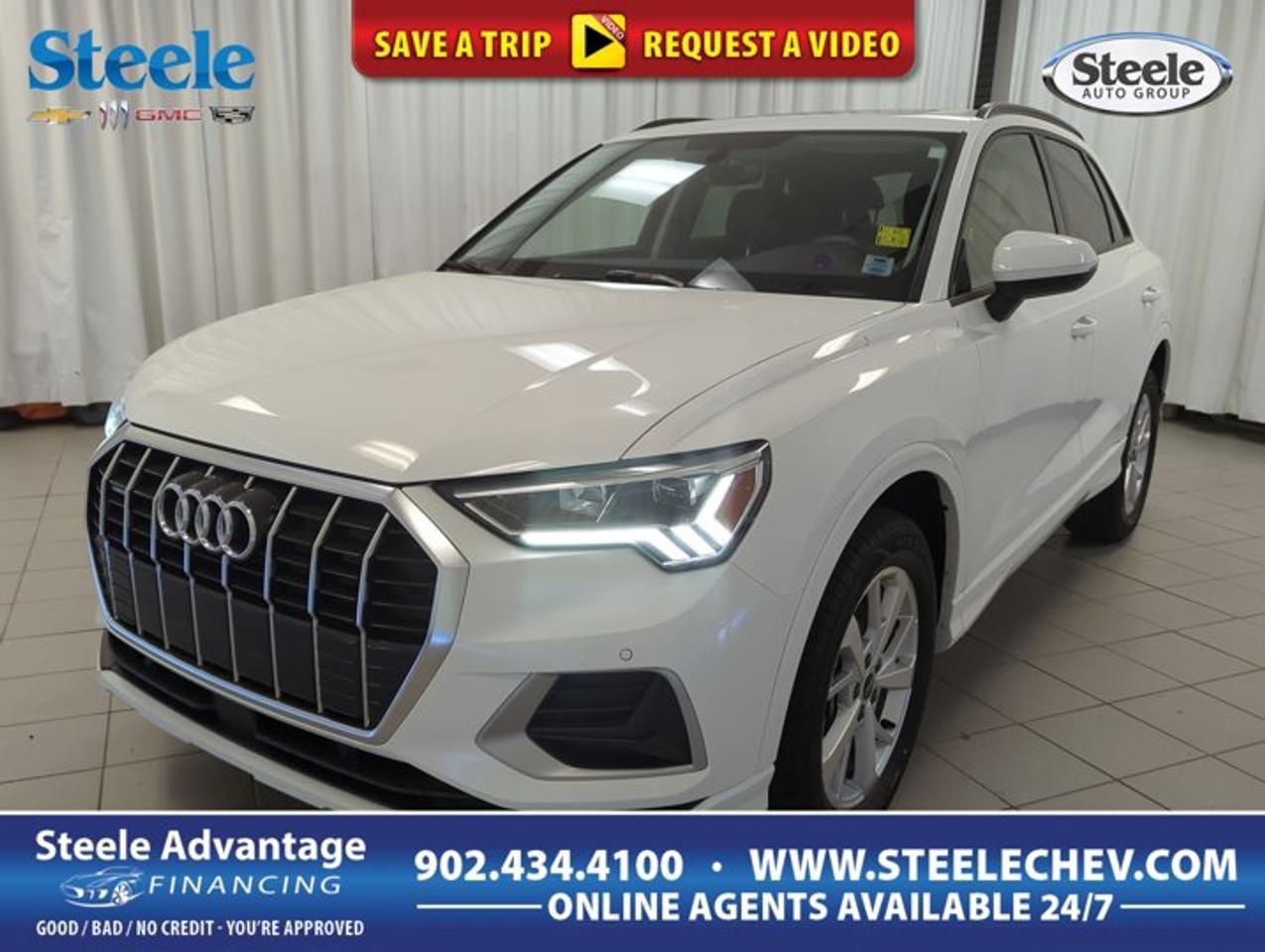 The used 2025 Audi Q3 Base is a premium compact SUV that fits city life and highway travel with ease. Offered by Steele Chevrolet Buick GMC in Dartmouth, this four-door model pairs smart Audi design with confident all-wheel drive and a turbocharged 2.0-litre engine. With 35,316 km, it delivers modern luxury, practical size, and composed road manners.Its automatic transmission helps make every drive smooth and relaxed, while the intercooled turbocharged gas engine gives the 2025 Audi Q3 Base strong everyday response. This Q3 is well suited for changing Atlantic weather, busy commutes, and weekend trips. Its upscale cabin, useful cargo flexibility, and refined feel make it a smart pre-owned SUV choice.FEATURES OF THE Q3 BaseCompact luxury SUV with four doorsTurbocharged 2.0-litre four-cylinder gas engineAutomatic transmission for easy daily drivingAll-wheel drive for added confidenceADVANCED SAFETY FEATURESStrong body structure supports occupant securityAll-wheel drive adds traction in weatherFour-door design helps family access easilyElevated seating position improves outward visibilityPERFORMANCE AND EFFICIENCYIntercooled turbo engine delivers lively responseAutomatic transmission shifts smoothly in traffic2.0-litre engine balances power and efficiencyAll-wheel drive supports year-round road confidenceCOMFORT AND CONVENIENCEPremium cabin design feels refined and modernFour-door layout improves passenger entry accessCompact size helps with urban parkingComfortable ride suits commuting and travelTECHNOLOGY AND CONNECTIVITYDriver-focused layout keeps controls within reachClear instrument display supports quick checksModern Audi interface promotes easy operationUseful connectivity supports everyday driving needsCARGO SPACERear cargo area handles daily essentialsSUV design adds versatile loading flexibilityCompact footprint still offers practical storageSplit cargo use suits errands wellWHAT OTHER OWNERS LIKEConfident all-wheel drive in changing weatherSmooth turbo power for daily drivingPremium feel in a compact SUVEasy size for city manoeuvringThe 2025 Audi Q3 Base stands out for the way it blends premium character with useful versatility. Its compact dimensions make it easy to park and easy to place on narrow streets, yet it still gives you the elevated driving position many SUV shoppers want. That higher vantage point can help make traffic, merging, and busy parking lots feel more manageable.Under the hood, the turbocharged 2.0-litre four-cylinder engine brings the kind of flexible power that suits many driving situations. It responds well from a stop, feels composed at cruising speed, and works nicely with the automatic transmission for smooth progress. For drivers in Dartmouth and across Nova Scotia, the added confidence of all-wheel drive is a real advantage through rain, slush, and winter conditions.Inside, the cabin atmosphere reflects the polished approach expected from Audi. The layout is clean, modern, and centred around the driver, helping key controls feel intuitive. This makes the Q3 a strong fit for drivers who want a premium experience without moving to a larger SUV. It is practical enough for daily errands and family use, while still feeling refined on longer drives.Cargo flexibility is another strength. The rear area is useful for groceries, sports gear, travel bags, and more, making this SUV easy to live with every day. The four-door layout also adds convenience for passengers getting in and out, whether you are loading up for work, school, or a weekend away.For shoppers looking at a luxury compact SUV, this used 2025 Audi Q3 Base offers a balanced package. It gives you turbocharged performance, automatic convenience, all-wheel-drive assurance, and a premium design in one smart vehicle. At Steele Chevrolet Buick GMC in Dartmouth, this Q3 is ready to deliver upscale comfort and practical value in one well-rounded SUV.This 2025 Audi Q3 Bases VIN is: WA1AUCF38S1070848.