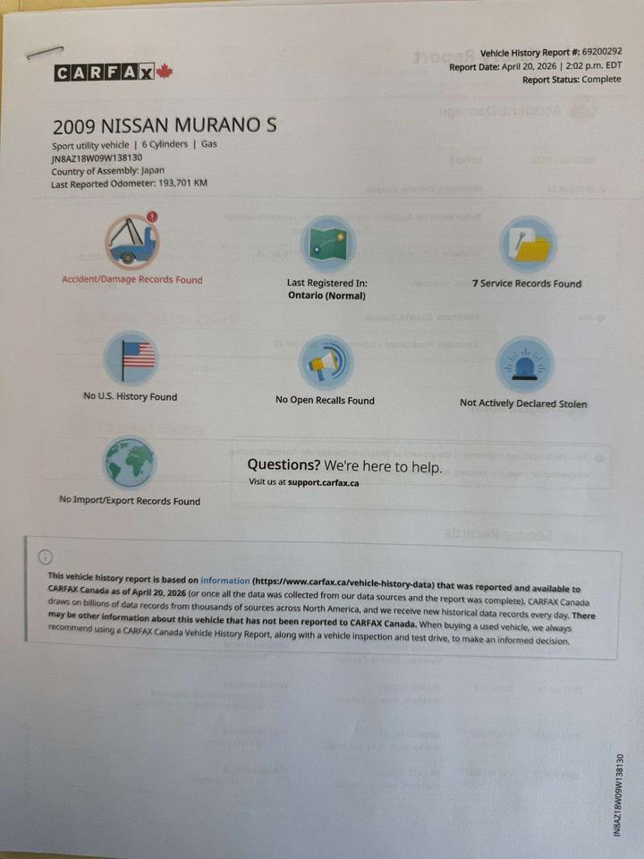 2009 Nissan Murano SL Photo