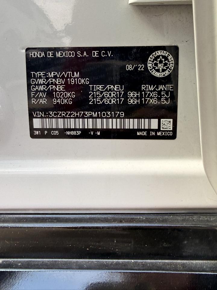 2023 Honda HR-V Ex-L Navi Awd Cvt Photo