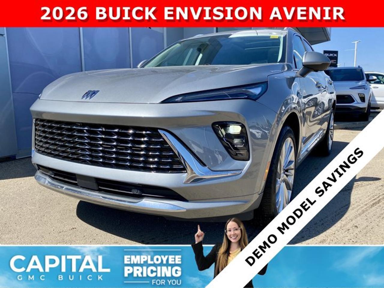 THIS 2026 Buick Envision Avenir AWD is the perfect SUV and comes loaded with options like MASSAGING SEAT, Heated and Cooled Seats, Heated Steering, Remote Start, 360 Camera, Rear Camera Mirror, Power Liftgate, Panoramic Sunroof, Heads-Up Display, Adaptive Cruise Control, Bose Stereo, a Ton of safety features and so much more... CALL NOWAsk for the Internet Department for more information or book your test drive today! Text 507-585-4395 for fast answers at your fingertips!AMVIC Licensed Dealer - Licence Number B1044900