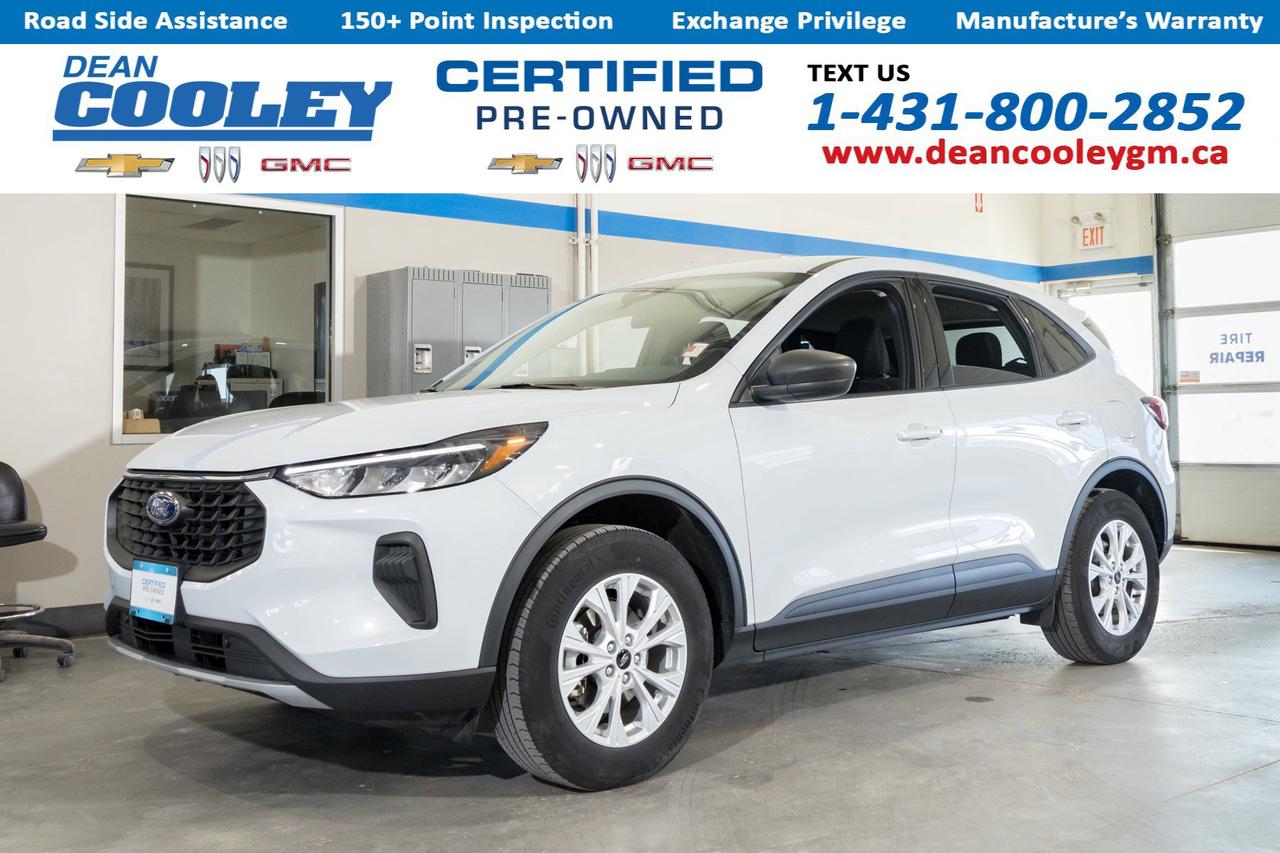 Heated Front Seats, Lane Departure Warning, Blind Spot Monitor, Apple CarPlay, Android Auto, Keyless Start, WiFi Hotspot    * Stay cozy with heated front seats, perfect for chilly weather.   * Lane Departure Warning helps keep you safe by alerting you if you start to drift out of your lane.   * The Blind Spot Monitor provides an extra set of eyes, alerting you to vehicles that may be hidden from your view.   * Enjoy seamless connectivity with Apple CarPlay and Android Auto, making it easy to access your favorite apps and music on the go.   * With Keyless Start, getting on the road is as simple as pushing a button.   * Stay connected with a built-in WiFi Hotspot, ensuring you and your passengers always have internet access.  === Trim Level Explanation: Active ===  The 2025 Ford Escape Active trim level offers a perfect blend of comfort and technology. This trim stands out with its enhanced safety features like Lane Departure Warning and Blind Spot Monitoring, which are not standard on lower trims. Additionally, it includes heated front seats and a WiFi Hotspot, providing additional comfort and connectivity. The Active trim also integrates advanced tech options like Apple CarPlay and Android Auto, making it a highly efficient and convenient option for modern drivers.  Located in Dauphin, this vehicle is a great choice for those seeking a reliable and tech-savvy SUV.  Dean Cooley GM has been serving the Parkland area since 1995, and we are proud to have contributed to the areas automotive needs for almost three decades. Specializing in Chevrolet, Buick, and GMC vehicles, along with certified pre-owned options, we take pride in matching you with the perfect vehicle to suit your needs. Our in-house financial experts are dedicated to simplifying the financing and leasing process, offering personalized solutions. At the heart of our operation lies our service department, complete with a cutting-edge collision and glass center. Here, we service all makes and models with meticulous precision and care. We also have a comprehensive parts department, stocked with essential parts, accessories, and tires all conveniently located under one roof. Visit us today at 1600 Main Street South in Dauphin and experience a new standard in the automotive industry.