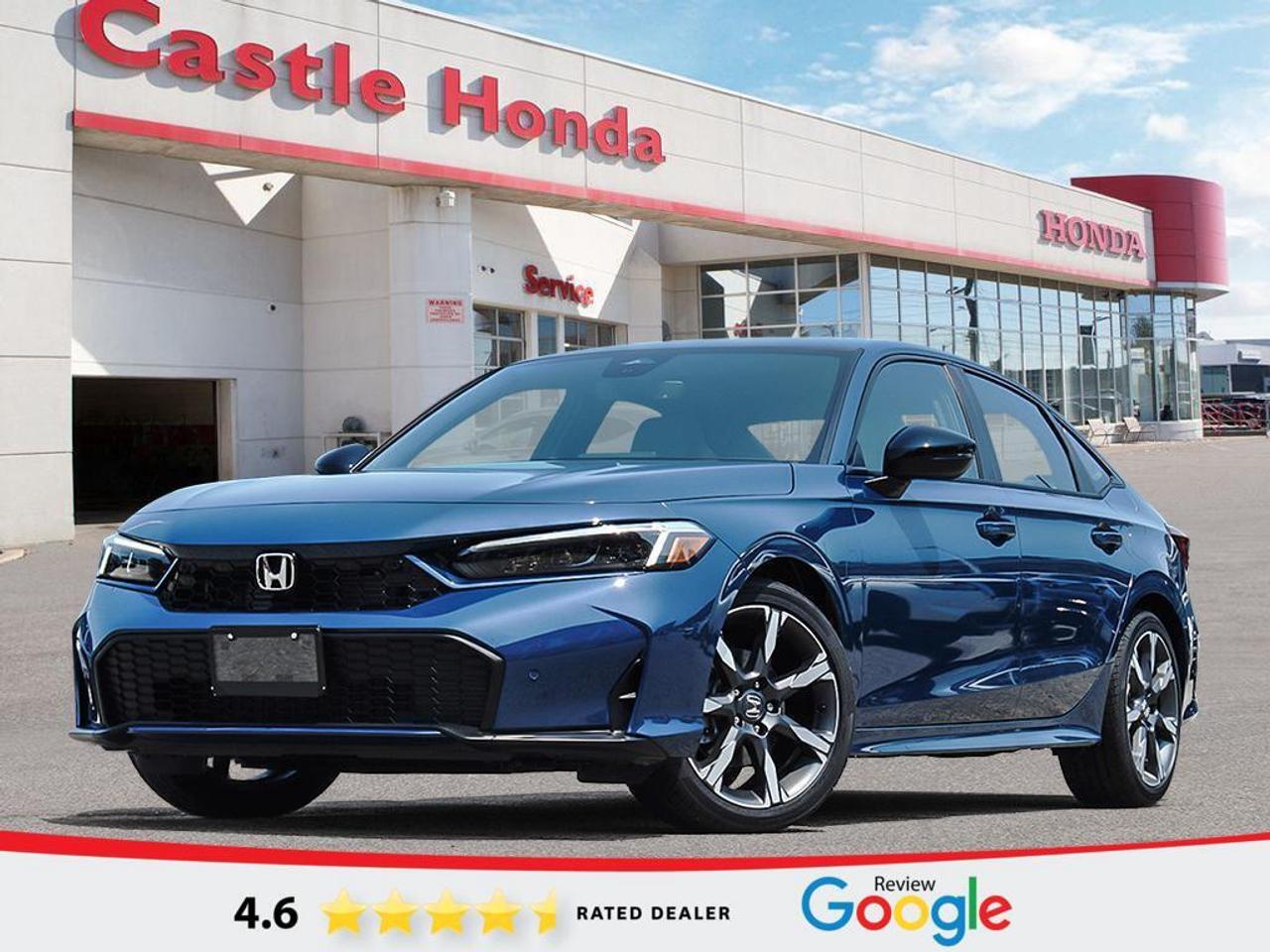 Discover a smart new way to drive in Etobicoke with this brand new 2026 Honda Civic Hybrid 4dr Ecvt Sport Touri at Castle Honda. This hybrid sedan blends sleek Honda design, smooth automatic driving, and excellent fuel-saving potential. Finished in Blue, it brings fresh style and modern efficiency to every trip.    Built for drivers who want more from a compact car, the 2026 Honda Civic Hybrid 4dr Ecvt Sport Touri delivers a refined road feel with the added benefit of hybrid power. Its balanced performance makes city travel easy, while its hybrid system helps reduce fuel use during daily commuting and longer highway drives.    FEATURES OF THE Civic Hybrid 4dr Ecvt Sport Touri    &raquo;&raquo; Hybrid sedan with sporty touring character  &raquo;&raquo; Blue exterior with modern Civic styling  &raquo;&raquo; Automatic transmission for smooth daily driving  &raquo;&raquo; Brand new Honda with advanced efficiency    HYBRID VEHICLE FEATURES    &raquo;&raquo; Hybrid power helps reduce fuel consumption  &raquo;&raquo; Gas and electric power work smoothly  &raquo;&raquo; Quiet operation in many low-speed situations  &raquo;&raquo; Regenerative braking supports energy recovery    ADVANCED SAFETY FEATURES    &raquo;&raquo; Honda Sensing adds helpful driver support  &raquo;&raquo; Collision mitigation features aid awareness  &raquo;&raquo; Lane support systems help highway confidence  &raquo;&raquo; Advanced airbag protection enhances occupant safety    The 2026 Honda Civic Hybrid 4dr Ecvt Sport Touri is designed to give you peace of mind on busy roads. Honda is known for building vehicles with strong safety engineering, and this hybrid sedan continues that tradition with smart driver-assist technology and a confident, controlled feel behind the wheel.    PERFORMANCE AND EFFICIENCY    &raquo;&raquo; Hybrid system balances power and economy  &raquo;&raquo; Automatic transmission supports smooth acceleration  &raquo;&raquo; Responsive handling suits urban driving well  &raquo;&raquo; Efficient design helps lower fuel stops    This hybrid sedan is made for real Canadian driving. The 2026 Honda Civic Hybrid 4dr Ecvt Sport Touri offers easy drivability, quick response, and the everyday comfort drivers expect from a Civic. Its hybrid setup helps make each kilometre more efficient without giving up a rewarding drive.    COMFORT AND CONVENIENCE    &raquo;&raquo; Spacious cabin supports daily driving comfort  &raquo;&raquo; Four-door layout improves passenger access  &raquo;&raquo; Easy controls keep driving simple  &raquo;&raquo; Sedan design offers practical everyday use    Inside, the 2026 Honda Civic Hybrid 4dr Ecvt Sport Touri offers a practical layout that fits daily life with ease. Whether you are heading across Etobicoke, commuting to work, or taking a weekend drive, this hybrid sedan is built to keep the experience relaxed and user-friendly.    TECHNOLOGY AND CONNECTIVITY    &raquo;&raquo; Modern interface supports daily usability  &raquo;&raquo; Clear displays help monitor vehicle information  &raquo;&raquo; Hybrid data helps track efficiency  &raquo;&raquo; Convenient technology enhances everyday driving    CARGO SPACE    &raquo;&raquo; Trunk area suits daily essentials well  &raquo;&raquo; Sedan shape keeps cargo neatly enclosed  &raquo;&raquo; Rear space supports groceries and bags  &raquo;&raquo; Practical storage fits busy lifestyles    WHAT OTHER OWNERS LIKE    &raquo;&raquo; Excellent fuel savings from hybrid system  &raquo;&raquo; Smooth ride quality in daily use  &raquo;&raquo; Easy manoeuvring in city traffic  &raquo;&raquo; Comfortable cabin with practical design    For drivers shopping at Castle Honda, this brand new 2026 Honda Civic Hybrid 4dr Ecvt Sport Touri stands out with hybrid efficiency, trusted Honda engineering, and clean Blue exterior style. It is a smart choice for anyone who wants a modern sedan that feels refined, practical, and ready for the road ahead.    This 2026 Honda Civic Hybrid 4dr Ecvt Sport Touris VIN is: 2HGFE4F85TH012887.