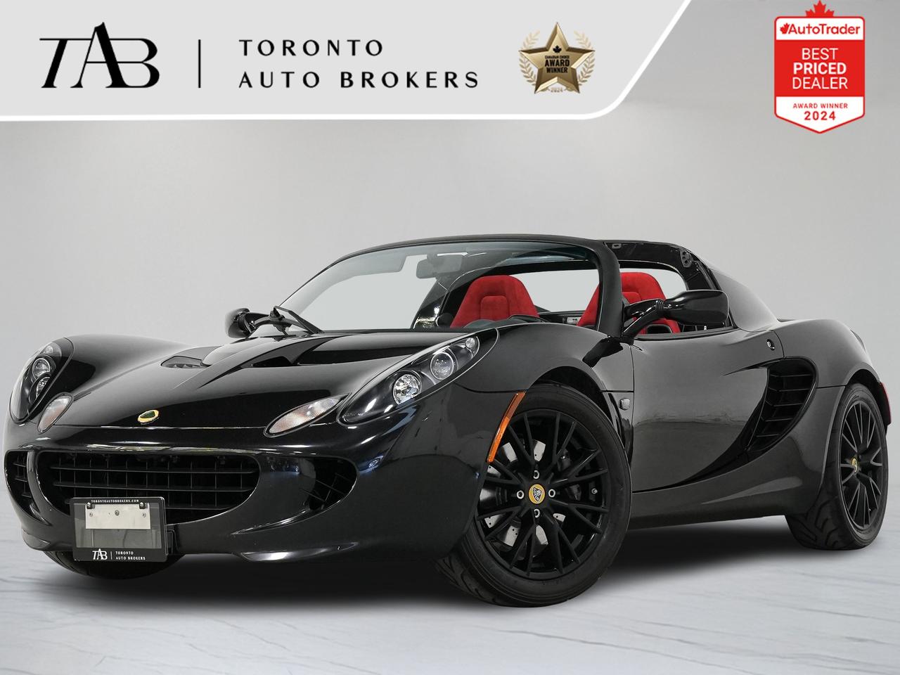 This 2010 Lotus Elise Roadster is a local Ontario vehicle, offering pure driving thrills with its lightweight design and engaging 6-speed manual transmission. Known for its exceptional handling and precision, the Elise is the ultimate drivers car, built for those who appreciate raw performance and a connected driving experience. With the Alpine audio system, this Roadster brings a touch of luxury to its already thrilling ride.

Key features include:

1.8L Inline-4 Engine
6-Speed Manual Transmission
Lightweight, Compact Roadster Design
Alpine Premium Audio System
Air Conditioning for Comfort on the Go
Leather Upholstered Seats
HID Xenon Headlights
Power Windows
Sports Suspension for Enhanced Handling

NOW OFFERING 3 MONTH DEFERRED FINANCING PAYMENTS ON APPROVED CREDIT. 

WE OFFER THE BEST FINANCE RATES, AND DONT CHARGE ANY FINANCING FEE

Looking for a top-rated pre-owned luxury car dealership in the GTA? Look no further than Toronto Auto Brokers (TAB)! Were proud to have won multiple awards, including the 2024 AutoTrader Best Priced Dealer, the 2026 Best in Business award, the 2025 CarGurus Award, the 2026 Top Choice Award, the 2026 Dealer Rater Consumer Satisfaction Award, the 2026 Canadian Choice Award, the 2026 Three Best Rated Dealer Award, and many more!

With 30 years of experience serving the Greater Toronto Area, TAB is a respected and trusted name in the pre-owned luxury car industry. Our 30,000 sq.Ft indoor showroom is home to a wide range of luxury vehicles from top brands like BMW, Mercedes-Benz, Audi, Porsche, Land Rover, Jaguar, Aston Martin, Bentley, Maserati, and more. And we dont just serve the GTA, were proud to offer our services to all cities in Canada, including Vancouver, Montreal, Calgary, Edmonton, Winnipeg, Saskatchewan, Halifax, and more.

At TAB, were committed to providing a no-pressure environment and honest work ethics. As a family-owned and operated business, we treat every customer like family and ensure that every interaction is a positive one. Come experience the TAB Lifestyle at its truest form, luxury car buying has never been more enjoyable and exciting!

We offer a variety of services to make your purchase experience as easy and stress-free as possible. From competitive and simple financing and leasing options to extended warranties, aftermarket services, and full history reports on every vehicle, we have everything you need to make an informed decision. We welcome every trade, even if youre just looking to sell your car without buying, and when it comes to financing or leasing, we offer same day approvals, with access to over 50 lenders, including all of the banks in Canada. Feel free to check out your own Equifax credit score without affecting your credit score, simply click on the Equifax tab above and see if you qualify.

Call us today or visit our website to learn more about our inventory and services. And remember, all prices exclude applicable taxes and licensing, and vehicles can be certified at an additional cost of $999.
