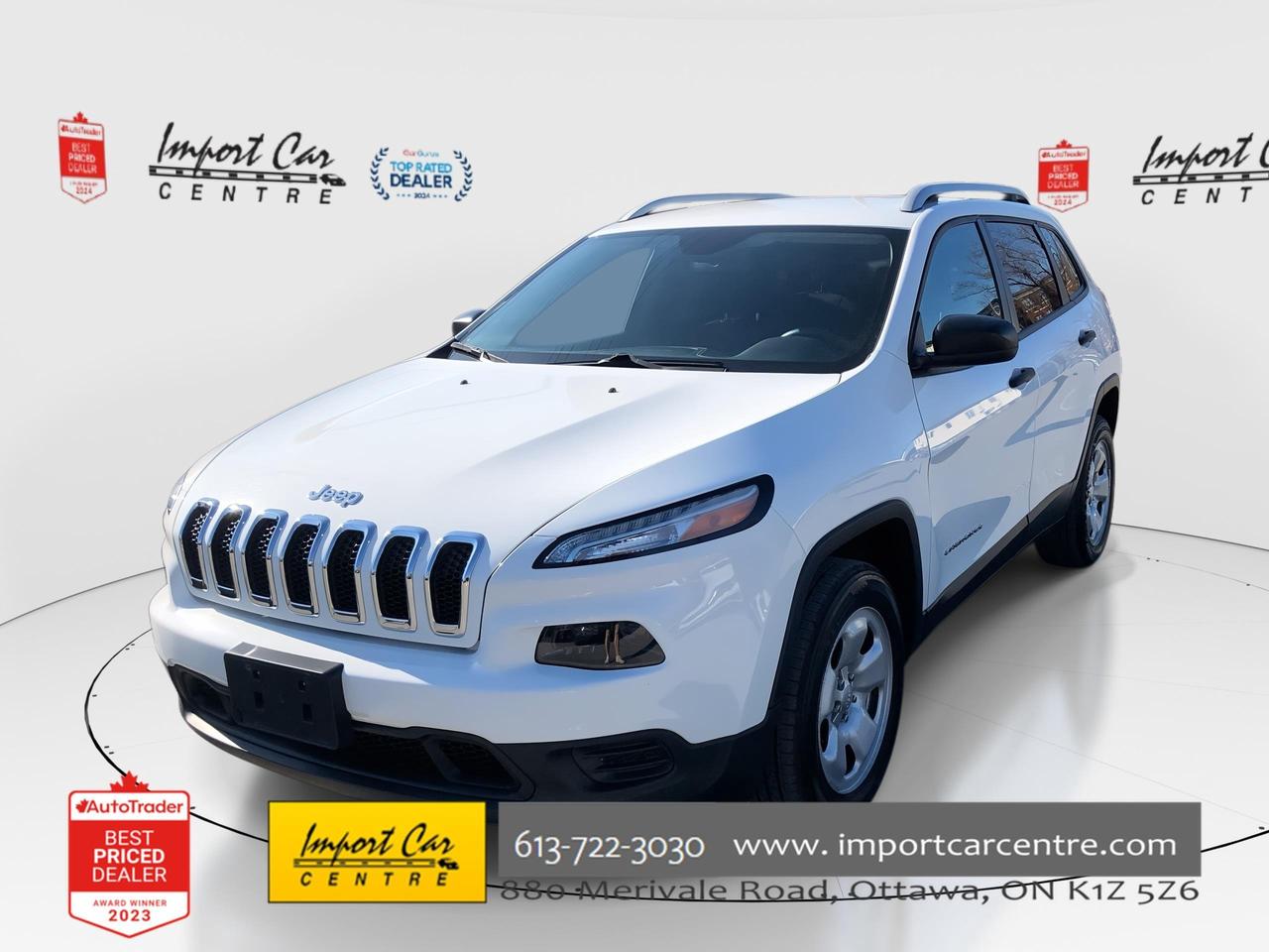 Used 2017 Jeep Cherokee Sport ONLY 53KKM!!  6 CYL, 4x4, BK. CAM, TRACTION for sale in Ottawa, ON