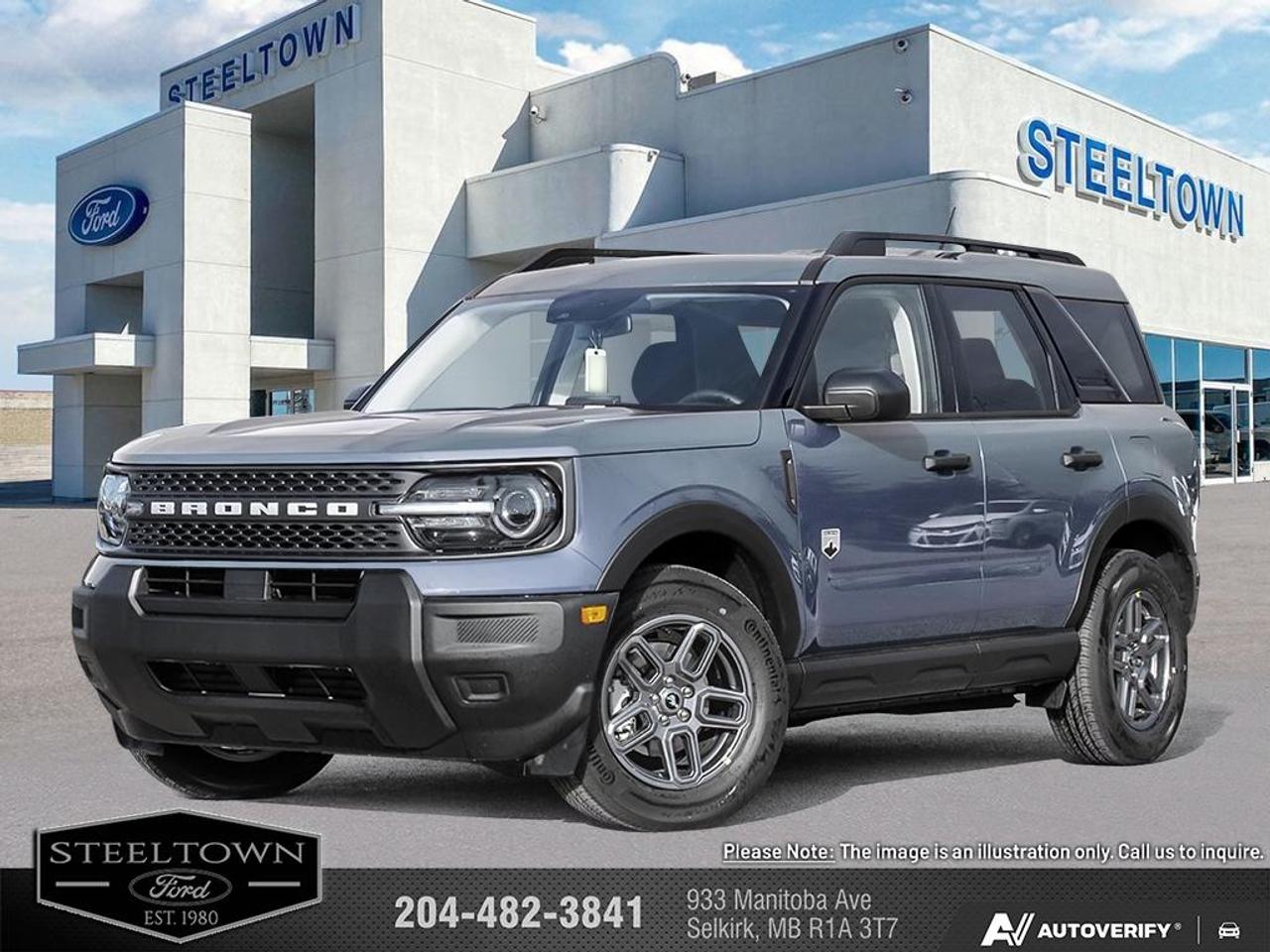 <b>Heated Seats,  Adaptive Cruise Control,  Lane Keep Assist,  Collision Mitigation!</b><br> <br> We value your TIME, we wont waste it or your gas is on us!   We offer extended test drives and if you cant make it out to us we will come straight to you!<br> <br>The 2026 Ford Bronco Sport stands out with its confident presence, rugged design cues and ready-for-anything attitude.<br> <br>The 2026 Ford Bronco Sport combines rugged styling, modern tech and flexible utility to create a compact SUV that doesnt compromise on spirit. Inside, the cabin features quality materials, intuitive connectivity and thoughtful design to keep passengers comfortable and engaged. With its trail-ready attitude, confident presence and Fords heritage of capability, the Bronco Sport is built to carry your lifestyle forward.<br> <br>This Azure Grey Metallic SUV has an Automatic transmission and is powered by a 181HP 1.5L 3 Cylinder Engine. <br> <br> Our Bronco Sports trim level is Big Bend. Inside, heated cloth bucket seats with power adjustability, a user-friendly 13.2-inch SYNC 4 display, and wireless Apple CarPlay, Android Auto, and Alexa integration make every drive comfortable and connected. Adaptive cruise control with stop-and-go, a proximity key with push-button start, and smart device remote start enhance convenience, while voice-activated climate control and clever storage solutions add refinement to its rugged personality. The cabins modern design features metallic accents and soft-touch materials that complement its functional layout. Outside, bold 17-inch carbonized grey alloy wheels, LED headlights, and black body trim give it a confident stance, while the Terrain Management System with five G.O.A.T. modes optimizes traction for every driving condition. Safety is prioritized through Ford Co-Pilot360 technologies, including BLIS with Cross-Traffic Alert, Pre-Collision Assist with Automatic Emergency Braking, Lane Keeping Assist, and a rearview camera, ensuring peace of mind on both city streets and untamed trails. This vehicle has been upgraded with the following features: Heated Seats, Adaptive Cruise Control, Lane Keep Assist, Collision Mitigation.<br><br> View the original window sticker for this vehicle with this url <b><a href=http://www.windowsticker.forddirect.com/windowsticker.pdf?vin=3FMCR9BN1TRE51468 target=_blank>http://www.windowsticker.forddirect.com/windowsticker.pdf?vin=3FMCR9BN1TRE51468</a></b>.<br> <br>To apply right now for financing use this link: <a href=http://www.steeltownford.com/?https://CreditOnline.dealertrack.ca/Web/Default.aspx?Token=bf62ebad-31a4-49e3-93be-9b163c26b54c&La target=_blank>http://www.steeltownford.com/?https://CreditOnline.dealertrack.ca/Web/Default.aspx?Token=bf62ebad-31a4-49e3-93be-9b163c26b54c&La</a><br> <br/>Total rebate of $4500 is reflected in the price. 5.49% financing for 84 months. Incentives expire 2026-06-11. See dealer for details. <br><br>Family owned and operated in Selkirk for 35 Years.  <br>Steeltown Ford is located just 20 minutes North of the Perimeter Hwy, with an onsite banking center that offers free consultations. <br>Ask about our special dealer rates available through all major banks and credit unions.<br>Dealer retains all rebates, plus taxes, govt fees and Steeltown Protect Plus.<br>Steeltown Ford Protect Plus includes:<br>- Life Time Tire Warranty <br>Dealer Permit # 1039<br><br><br> Come by and check out our fleet of 110+ used cars and trucks and 160+ new cars and trucks for sale in Selkirk.  o~o