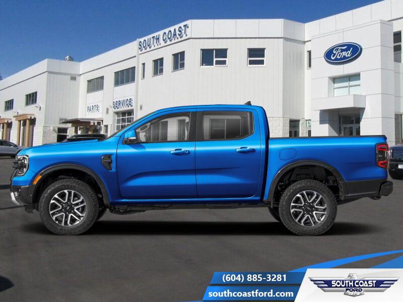 <b>Sunroof, Sport Appearance Package, Running Boards!</b><br> <br> The 2026 Ford Ranger stands out with its confident presence, sharp design cues and ready-for-anything attitude. <br> <br>The 2026 Ford Ranger combines rugged utility, modern design and smart features in a midsize pickup built to serve a wide range of needs. Inside, the cabin offers premium materials, intuitive tech and comfortable seating designed to support driver and passengers alike. With its versatile footprint, confident styling and Fords reputation for capability, the Ranger stands out as a smart choice for both daily tasks and weekend escapes.<br> <br>This Velocity Blue Metallic Crew Cab 4X4 pickup has an Automatic transmission and is powered by a 315HP 2.7L V6 Cylinder Engine. <br> <br> Our Rangers trim level is LARIAT. The Sport Appearance Package brings refined style and advanced comfort to this capable pickup, blending rugged functionality with modern sophistication. Inside, heated ActiveX-trimmed seats with power adjustability, a heated leather steering wheel, and dual-zone automatic climate control create a premium and inviting cabin. The 12-inch SYNC 4A touchscreen with connected navigation, wireless smartphone integration, and a B&O sound system with 10 speakers ensures seamless entertainment and connectivity wherever you go. A suite of driver-assist features including Adaptive Cruise Control, BLIS with Trailer Tow Coverage, and a 360-degree camera system enhance confidence and safety. Outside, machined aluminum wheels, LED projector headlamps, sport box decals, and body-coloured accents give it a bold, confident stance that perfectly balances utility and style. This vehicle has been upgraded with the following features: Sunroof, Sport Appearance Package, Running Boards.<br><br> View the original window sticker for this vehicle with this url <b><a href=http://www.windowsticker.forddirect.com/windowsticker.pdf?vin=1FTER4KPXTLE32658 target=_blank>http://www.windowsticker.forddirect.com/windowsticker.pdf?vin=1FTER4KPXTLE32658</a></b>.<br> <br>To apply right now for financing use this link: <a href=https://www.southcoastford.com/financing/ target=_blank>https://www.southcoastford.com/financing/</a><br><br> <br/> Total  rebate of $1500 is reflected in the price.  <br> Buy this vehicle now for the lowest bi-weekly payment of <b>$528.41</b> with $0 down for 84 months @ 7.99% APR O.A.C. ( taxes included, $695 Administration Fee included    / Total Obligation of $86574  ).  Incentives expire 2026-04-30.  See dealer for details. <br> <br>Call South Coast Ford Sales or come visit us in person. Were convenient to Sechelt, BC and located at 5606 Wharf Avenue. and look forward to helping you with your automotive needs. <br><br> Come by and check out our fleet of 20+ used cars and trucks and 80+ new cars and trucks for sale in Sechelt.  o~o