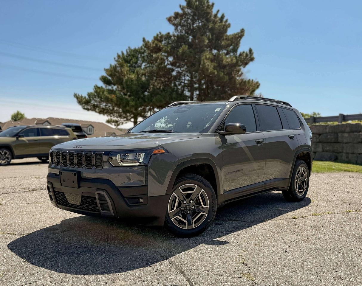 Built for modern life, our New, hybrid-powered 2026 Jeep Cherokee Laredo 4X4 in Sting-Gray Clear-Coat blends efficiency, intuitive technology, and everyday practicality for commuting and weekend escapes. Motivated by a TurboCharged 1.6 Litre 4 Cylinder paired with a Dual Electric Motors offering 210hp tethered to a CVT. This Four Wheel Drive SUV also combines Jeep Active Drive I and terrain management for trail-friendly action, and it returns approximately 8.1L/100km on the highway. Our Cherokee Laredo presents a confident, functional design with modern lighting elements, standard 18-inch alloy wheels, roof rails, and clean exterior detailing that reflects Jeeps signature SUV styling. Durable finishes and practical design cues support everyday usability while maintaining a composed, contemporary appearance.  Our Laredo cabin emphasizes practical comfort with supportive seating, single-zone climate control, 12V power outlets, pushbutton ignition, and versatile interior storage. Everyday technology includes a central touchscreen display, a digital driver display, Bluetooth&reg;, voice control, Apple CarPlay&reg;/Android Auto&reg; compatibility, a multi-speaker audio system, and available WiFi connectivity to help you stay connected.  Jeep supports your safety with essential driver-assistance features, including a rearview camera, automatic emergency braking, forward collision alert, and lane departure warning. Designed with practicality in mind, our Cherokee Laredo delivers confident everyday protection without unnecessary complexity. Save this Page and Call for Availability. We Know You Will Enjoy Your Test Drive Towards Ownership!