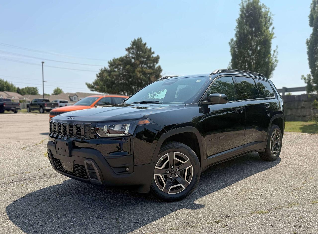 Built for modern life, our New hybrid-powered 2026 Jeep Cherokee Laredo 4X4 in Diamond Black Crystal Pearl-Coat blends efficiency, intuitive technology, and everyday practicality for commuting and weekend escapes. Motivated by a TurboCharged 1.6 Litre 4 Cylinder paired with a Dual Electric Motors offering 210hp tethered to a CVT. This Four Wheel Drive SUV also combines Jeep Active Drive I and terrain management for trail-friendly action, and it returns approximately 8.1L/100km on the highway. Our Cherokee Laredo presents a confident, functional design with modern lighting elements, standard 18-inch alloy wheels, roof rails, and clean exterior detailing that reflects Jeeps signature SUV styling. Durable finishes and practical design cues support everyday usability while maintaining a composed, contemporary appearance.  Our Laredo cabin emphasizes practical comfort with supportive seating, single-zone climate control, 12V power outlets, pushbutton ignition, and versatile interior storage. Everyday technology includes a central touchscreen display, a digital driver display, Bluetooth&reg;, voice control, Apple CarPlay&reg;/Android Auto&reg; compatibility, a multi-speaker audio system, and available WiFi connectivity to help you stay connected.  Jeep supports your safety with essential driver-assistance features, including a rearview camera, automatic emergency braking, forward collision alert, and lane departure warning. Designed with practicality in mind, our Cherokee Laredo delivers confident everyday protection without unnecessary complexity. Save this Page and Call for Availability. We Know You Will Enjoy Your Test Drive Towards Ownership!