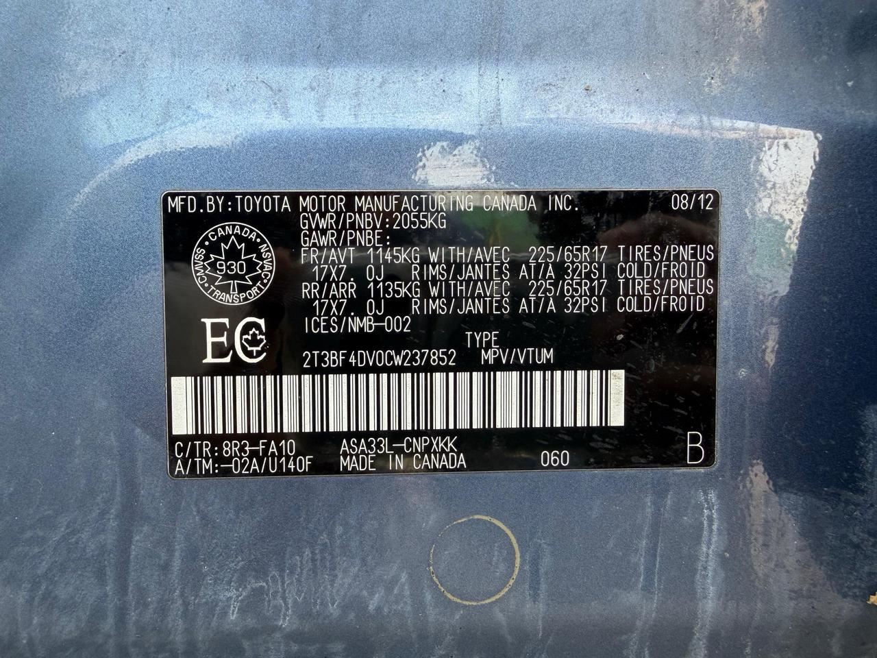 2012 Toyota RAV4 BASE Photo