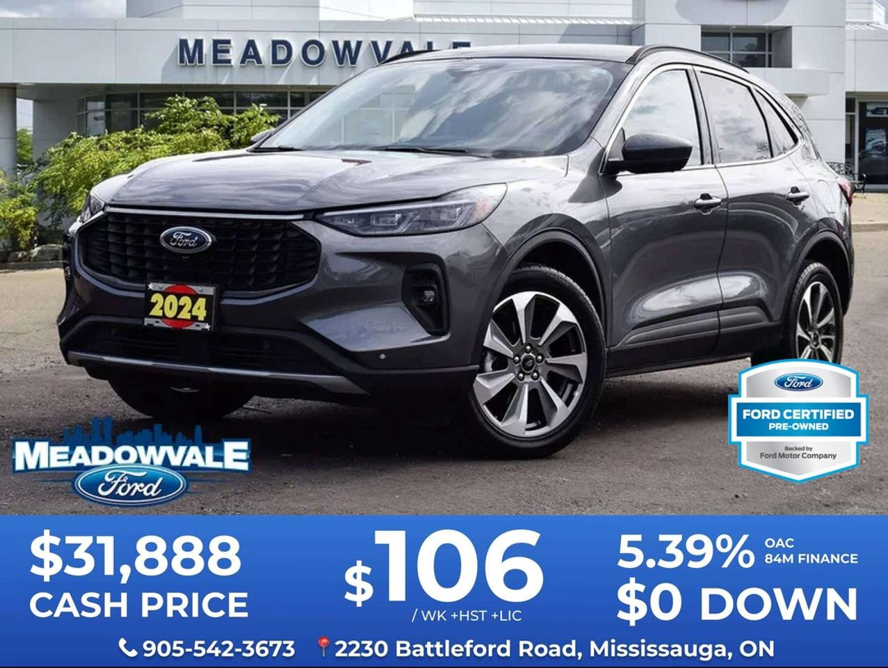 This is a Certified Preowned Vehicle. benefits include; 172-point inspection by ford trained technician, 24 month/40,000 km extended warranty,20,000 ford rewards points, 24-hour roadside assistance and preferred vehicle finance rates starting at 4.69% through Ford credit.  O.A.C.Former daily rental unit.FINANCING EXAMPLE:$10,000 financed over 84 months at 5.39% APR. Cost of borrowing is $2008.