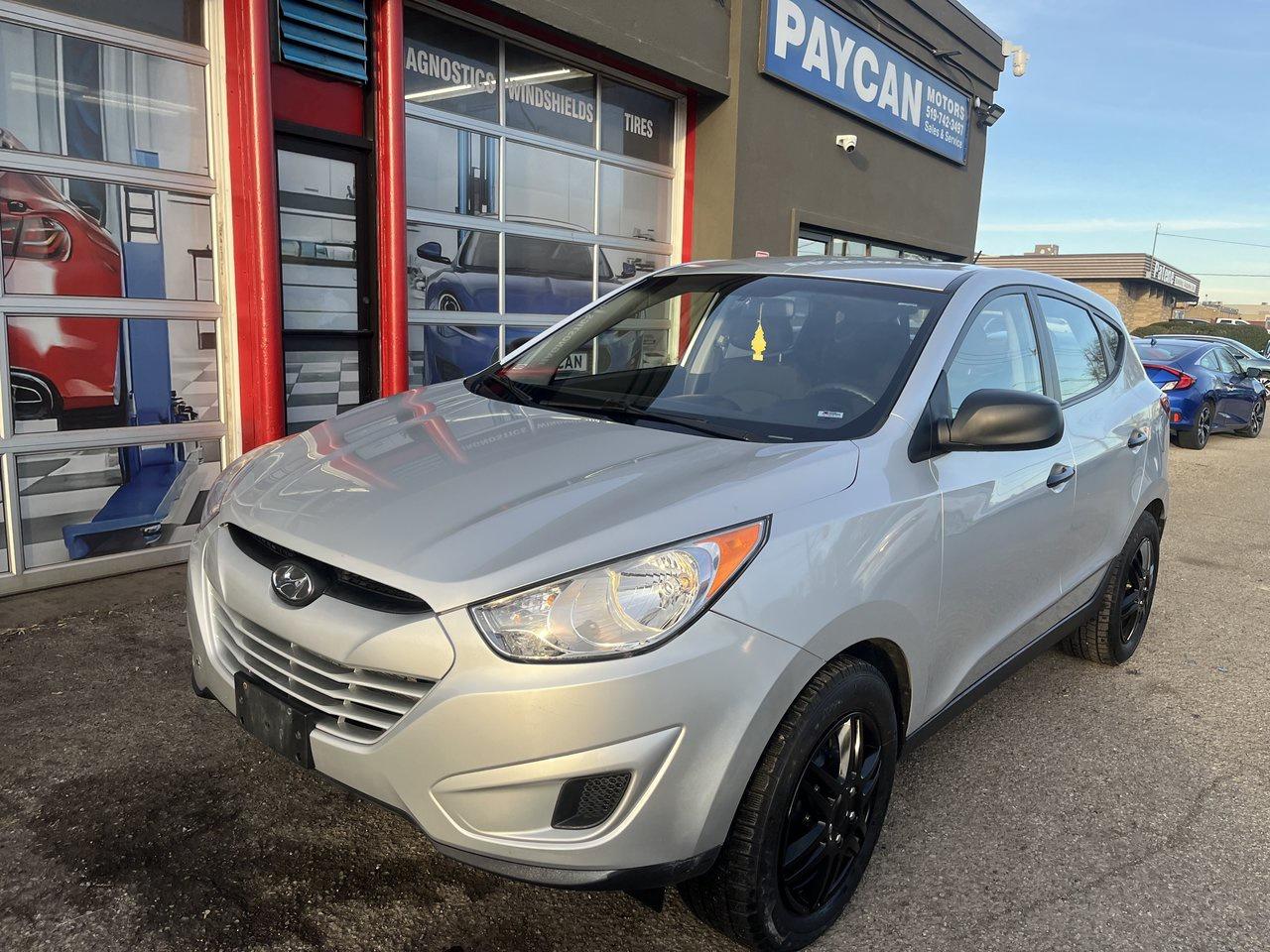 <p>HERE IS A NICE CLEAN RELIABLE TUCSON FOR YOU THIS SUV LOOKS AND DRIVES GREAT AND SOLD CERTIFIED COME FOR TEST DRIVE OR CALL 5195706463 FOR AN APPOINTMENT .TO SEE ALL OUR INVENTORY PLS GO TO PAYCANMOTORS.CA</p>