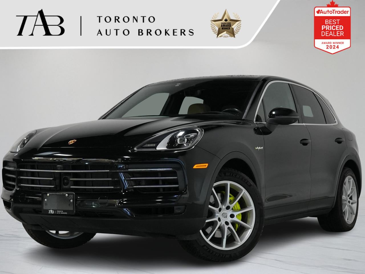This 2022 Porsche Cayenne E-Hybrid is a local Ontario vehicle with a clean Carfax report, offering a perfect balance of performance and efficiency. Equipped with the latest hybrid technology, the Cayenne E-Hybrid seamlessly combines powerful performance with environmental consciousness. Designed for those who demand both luxury and innovation, this SUV provides an exceptional driving experience on every journey.

Key features include:
Premium Package 
BOSE Surround Sound System 
20" Alloy Wheels
Cruise Control
Porsche Active Suspension Management 
Panoramic Sunroof 
Dual-Zone Automatic Climate Control 
LED Headlights with Porsche Dynamic Light System (PDLS) 


NOW OFFERING 3 MONTH DEFERRED FINANCING PAYMENTS ON APPROVED CREDIT.

WE OFFER THE BEST FINANCE RATES, AND DONT CHARGE ANY FINANCING FEE 

Looking for a top-rated pre-owned luxury car dealership in the GTA? Look no further than Toronto Auto Brokers (TAB)! Were proud to have won multiple awards, including the 2024 AutoTrader Best Priced Dealer, the 2024 CarGurus Award, the 2025 Top Choice Award, the 2025 Consumer Satisfaction Award, the 2025 Canadian Choice Award, the 2025 Three Best Rated Dealer Award, and many more!

With 30 years of experience serving the Greater Toronto Area, TAB is a respected and trusted name in the pre-owned luxury car industry. Our 30,000 sq.Ft indoor showroom is home to a wide range of luxury vehicles from top brands like BMW, Mercedes-Benz, Audi, Porsche, Land Rover, Jaguar, Aston Martin, Bentley, Maserati, and more. And we dont just serve the GTA, were proud to offer our services to all cities in Canada, including Vancouver, Montreal, Calgary, Edmonton, Winnipeg, Saskatchewan, Halifax, and more.

At TAB, were committed to providing a no-pressure environment and honest work ethics. As a family-owned and operated business, we treat every customer like family and ensure that every interaction is a positive one. Come experience the TAB Lifestyle at its truest form, luxury car buying has never been more enjoyable and exciting!

We offer a variety of services to make your purchase experience as easy and stress-free as possible. From competitive and simple financing and leasing options to extended warranties, aftermarket services, and full history reports on every vehicle, we have everything you need to make an informed decision. We welcome every trade, even if youre just looking to sell your car without buying, and when it comes to financing or leasing, we offer same day approvals, with access to over 50 lenders, including all of the banks in Canada. Feel free to check out your own Equifax credit score without affecting your credit score, simply click on the Equifax tab above and see if you qualify.

Call us today or visit our website to learn more about our inventory and services. And remember, all prices exclude applicable taxes and licensing, and vehicles can be certified at an additional cost of $999.
