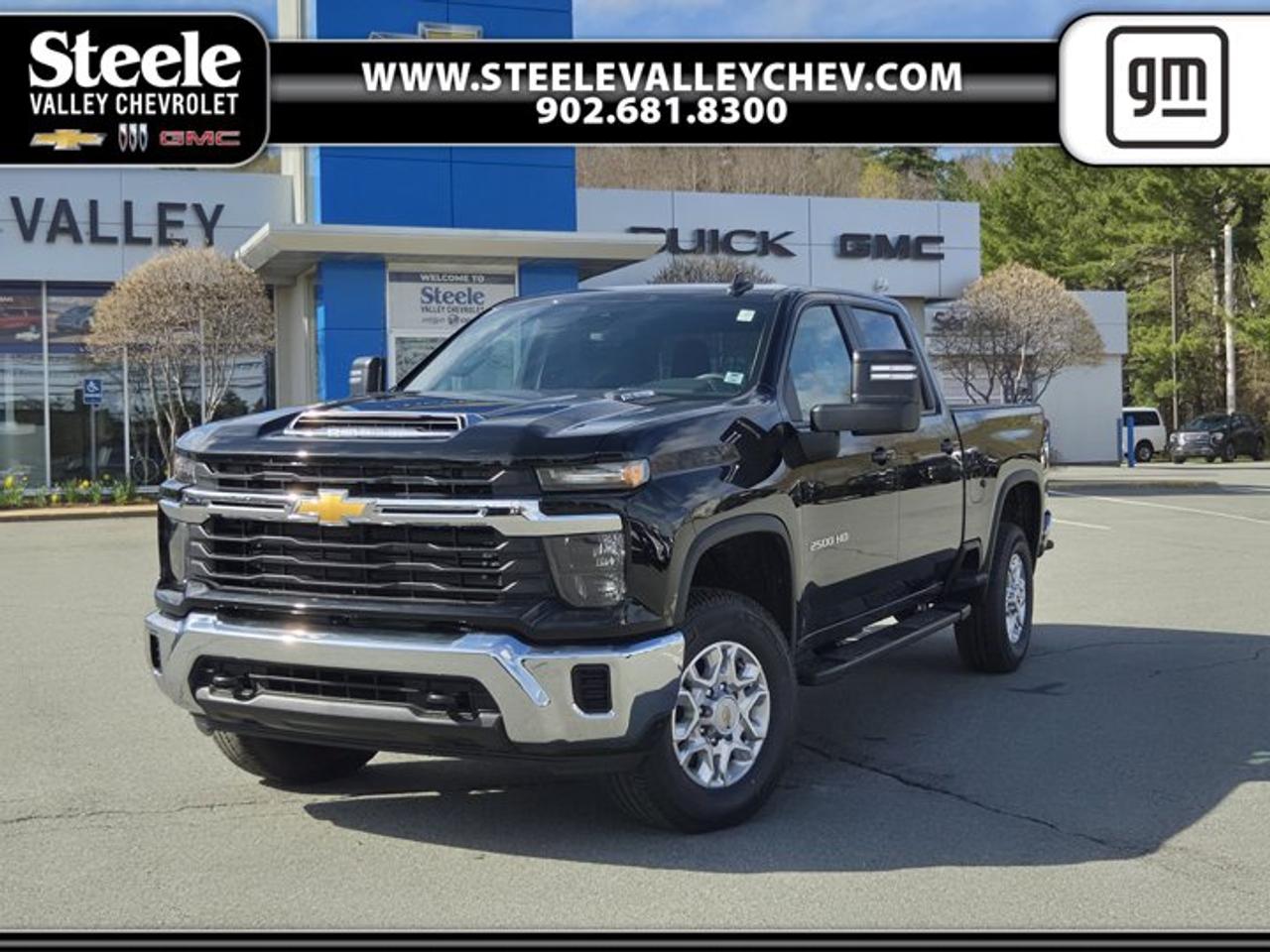 TRANSMISSION, 10-SPEED AUTOMATIC, TIRES, LT275/70R18E ALL-TERRAIN, BLACKWALL, REAR AXLE, 3.42 RATIO, MAX TRAILERING PACKAGE includes 3500 HD Frame, 3500 HD Leaf Springs, 12 Rear axle and 3500 HD Shock Package, LT PREFERRED EQUIPMENT GROUP includes standard equipment, LPO, DARK ESSENTIALS PACKAGE includes (RIK) Black Silverado nameplates, along with where applicable, Black Custom/LT/ZR2/LTZ/High Country badges, LPO, (SFZ) Black bowtie, LPO and (SB7) Black tailgate CHEVROLET lettering, LPO, (dealer-installed), LPO, BLACK TAILGATE LETTERING, LPO, BLACK NAMEPLATES (dealer-installed), LPO, BLACK BOWTIE EMBLEM, FRONT (dealer-installed), GVWR, 11,750 LBS. (5330 KG). This Chevrolet Silverado 2500HD has a strong Turbocharged Diesel V8 6.6L/ engine powering this Automatic transmission.*This Chevrolet Silverado 2500HD LT Has Everything You Want *GOOSENECK/5TH WHEEL PREP PACKAGE Hitch platform to accept Gooseneck or 5th Wheel hitch. Includes hitch platform with tray to accept ball, stamped bed holes with removable caps installed and bed mounted 7-pin trailer harness (similar to UY2 harness). (Includes (CGN) Chevytec spray-on bedliner. , Windows, power rear, express down (Not available with Regular Cab models.), Window, power front, passenger express down, Window, power front, drivers express up/down, Wi-Fi Hotspot capable (Terms and limitations apply. See onstar.ca or dealer for details.), USB ports, rear, dual, charge-only, USB Ports, 2, Charge/Data ports located on instrument panel, Transmission, 10-Speed automatic (Standard with (L8T) 6.6L V8 gas engine.), Trailer brake controller, integrated, Tire, spare LT245/75R17E all-season, blackwall (Included and only available with (QHQ) LT245/75R17E all-season, blackwall tires with (E63) Durabed, pickup bed. Available to order when (ZW9) pickup bed delete and (QHQ) LT245/75R17E all-season, blackwall tires are ordered.), Tire Pressure Monitoring System, Tire carrier lock keyed cylinder lock that utilizes same key as ignition and door (Deleted with (ZW9) pickup bed delete.), Teen Driver a configurable feature that lets you activate customizable vehicle settings associated with a key fob, to help encourage safe driving behaviour. It can limit certain available vehicle features, and it prevents certain safety systems from being turned off. An in-vehicle report card gives you information on driving habits and helps you to continue to coach your new driver, Taillamps with incandescent tail, stop and reverse lights, Tailgate, standard (Deleted with (ZW9) pickup bed delete.), Tailgate and bed rail protection cap, top, Steering, Recirculating Ball with smart flow power steering system, Steering wheel, wrapped, Steering wheel audio controls, Steering column, Tilt-Wheel, manual with wheel locking security feature.* Visit Us Today *Test drive this must-see, must-drive, must-own beauty today at Steele Valley Chevrolet Buick GMC Cadillac, 9184 Commercial Street, New Minas, NS, NS B4N3V9.*Disclaimer*Please verify all information with a Steele Valley representative.