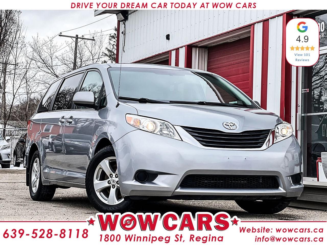 2013 Toyota SiennaOdometer: 125,824 km <br/> Price: $21,990+taxes <br/> <br/> <br/> WOW Factors:--Certified and mechanical inspection <br/> <br/> <br/> <br/> <br/> Highlight features:--Alloy Wheels <br/> -Backup-Camera <br/> -Power sliding doors <br/> -Power Seat <br/> -Third Row Seating <br/> -Bluetooth Connectivity <br/> -Power mirrors <br/> -Power locks <br/> - <br/> -Cruise Control and much more. <br/> <br/> <br/> Driven by Trust, Powered by Family  Your Destination for Quality Pre-Owned Vehicles <br/> At our family-owned dealership, customer satisfaction isnt just a goal  its our promise. We specialize in pre-owned Cars, SUVs, Vans, and Trucks, offering standout value with the WOW factors that set us apart. From exceptional Google reviews to unmatched after-sales service, we go above and beyond to make your experience seamless, transparent, and friendly. <br/> <br/> <br/> Visit WOW CARS Today at 1800 Winnipeg Street Regina, SK S4P1G2, or give us a call at (639) 528-8II8. <br/>