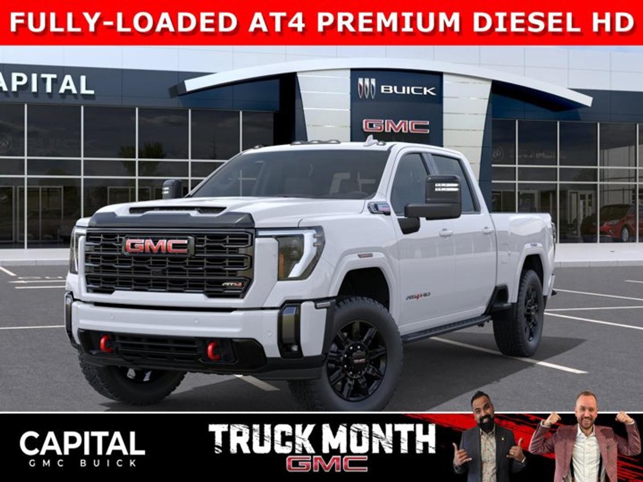 Check out this Limited Production 2026 GMC SIERRA 3500 HEAVY-DUTY AT4 DURAMAX DIESEL.... Fully Loaded and equipped with The PREMIUM PLUS PACKAGE, Heated and Cooled Seats, Heated Rear Seats, Heated Steering, 360 CAM, Rear Streaming Mirror, Heads-Up Display, 5th Wheel Prep Pack, Body Color Arch Moldings, and so much more... CALL NOWAsk for the Internet Department for more information or book your test drive today! Text (or call) 780-435-4000 for fast answers at your fingertips!Disclaimer: All prices are plus taxes & include all cash credits & loyalties. See dealer for details. AMVIC Licensed Dealer # B1044900