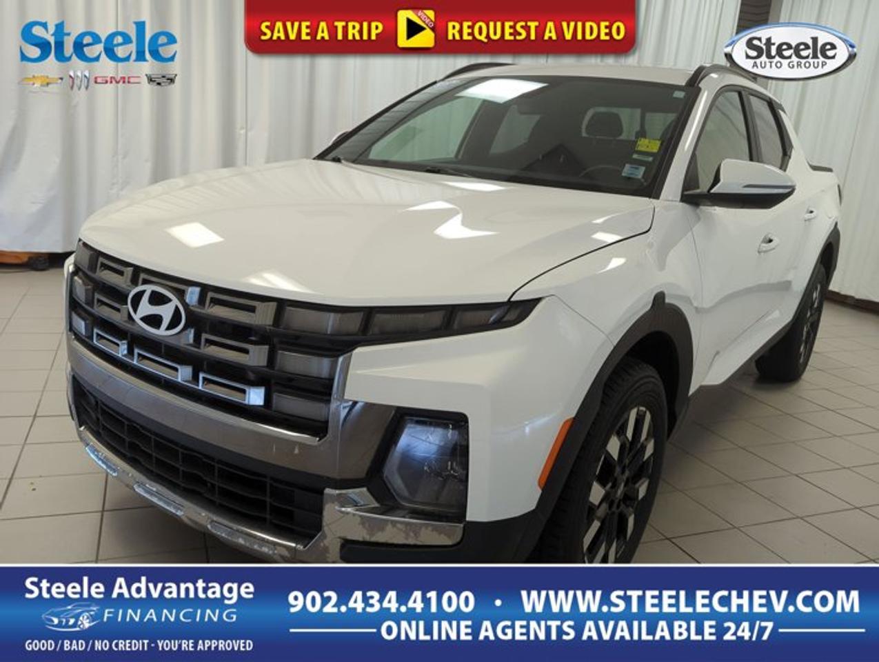 The 2025 Hyundai Santa Cruz Preferred is a smart fit for drivers who want pickup flexibility with everyday comfort. This used truck, offered by Steele Chevrolet Buick GMC in Dartmouth, pairs a clean White exterior with a Black interior and a smooth automatic transmission. With 40,145 km, turbocharged 2.5-litre power, and all-wheel drive, it is ready for work, weather, and daily travel.Built with four doors and a practical open bed, the 2025 Hyundai Santa Cruz Preferred blends the easy manners of a compact SUV with the utility of a pickup. Its size makes parking and city driving simple, while its turbo engine adds confident passing power. For drivers who want one vehicle that can handle errands, road trips, and weekend projects, this Santa Cruz Preferred makes strong sense.FEATURES OF THE Santa Cruz PreferredTurbocharged 2.5-litre four-cylinder gas engineAutomatic transmission for smooth daily drivingAll-wheel drive for added tractionFour-door cabin with practical truck bedTRUCK FEATURESOpen cargo bed for daily utilityPickup versatility with easy urban sizeSuitable for gear, tools, suppliesAll-wheel drive supports changing road conditionsADVANCED SAFETY FEATURESTraction control helps on slick roadsFour-door design supports family-friendly accessAll-wheel drive adds steady handlingSolid road presence inspires driver confidenceThe 2025 Hyundai Santa Cruz Preferred is designed for drivers who face changing Atlantic weather and varied road surfaces. Its all-wheel drive system helps deliver better grip in rain, slush, and snow. The higher driving position also gives a better view ahead, which many drivers appreciate in busy traffic and on longer highway trips.PERFORMANCE AND EFFICIENCYTurbo engine delivers strong mid-range responseAutomatic transmission shifts smoothly and quickly2.5-litre engine balances power and usabilityGas power suits long-distance travel needsUnder the hood, the intercooled turbo regular unleaded 2.5-litre four-cylinder gives this 2025 Hyundai Santa Cruz Preferred a lively and capable feel. It responds well in passing situations and helps the truck feel composed when carrying cargo. The automatic transmission works smoothly, making stop-and-go traffic and highway cruising equally easy to manage.COMFORT AND CONVENIENCEFour doors improve passenger access greatlyBlack interior offers clean modern styleComfortable cabin suits daily commuting needsSpacious layout supports active lifestylesInside, the 2025 Hyundai Santa Cruz Preferred offers a practical cabin that feels easy to live with every day. The four-door layout helps passengers get in and out with less effort, while the Black interior gives the cabin a crisp, modern look. This is a truck made for real life, from weekday commuting to weekend hardware store runs.TECHNOLOGY AND CONNECTIVITYDriver-focused controls are easy to reachAutomatic transmission supports relaxed driving experienceClear cabin layout helps daily usabilityModern design enhances driving confidenceThe 2025 Hyundai Santa Cruz Preferred keeps things straightforward and useful. Its layout is designed to help the driver stay focused, with controls placed for easy access. That simple approach is a real benefit for buyers who want a truck that feels intuitive from the moment they get behind the wheel.CARGO SPACETruck bed handles messy loads easilyGreat for home improvement suppliesUseful for sports and outdoor gearFlexible space beyond typical SUV cargoCargo flexibility is one of the biggest strengths of the 2025 Hyundai Santa Cruz Preferred. The bed is ideal for items you may not want inside the cabin, such as gardening supplies, tools, or wet outdoor gear. It gives you the freedom of a pickup without the bulk of a full-size truck, which is a major advantage in town.WHAT OTHER OWNERS LIKEEasy-to-drive size with truck usefulnessTurbo power feels strong and responsiveAll-wheel drive boosts year-round confidenceVersatile bed adds everyday practicalityThis 2025 Hyundai Santa Cruz Preferreds VIN is: 5NTJCDDF5SH137668.