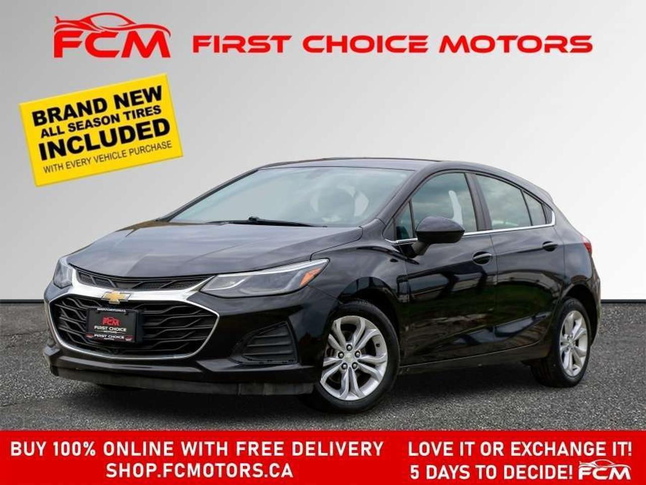 ** ** SPECIAL LIMITED TIME OFFER ** ** PURCHASE ANY VEHICLE THIS WEEK AND RECEIVE 4 BRAND-NEW ALL-SEASON TIRES AT NO ADDITIONAL COST!!! DONT MISS THIS EXCLUSIVE CHANCE TO UPGRADE YOUR RIDE AND STAY PREPARED FOR ANY WEATHER!!!       EXCITING NEWS FROM FIRST CHOICE MOTORS! Our brand-new online showroom is now open to the public, bringing the ultimate car shopping experience right to your fingertips! Enjoy a 100% online car shopping experience, with over 500 certified vehicles in stock, comprehensive protection plans, and thousands of new auto parts & accessories available! Plus, for a limited time, were offering FREE deliveries across Ontario on all vehicle purchases! Dont miss outvisit Shop.fcmotors.ca to find and upgrade your perfect vehicle today!      Welcome to First Choice Motors, the largest car dealership in Toronto of pre-owned cars, SUVs, and vans priced between $5000-$15,000. With an impressive inventory of over 300 vehicles in stock, we are dedicated to providing our customers with a vast selection of affordable and reliable options.       Were thrilled to offer a used 2019 Chevrolet Cruze LT, black color with 226,000km (STK#9763) This vehicle was $8490 NOW ON SALE FOR $7990. It is equipped with the following features:   - Automatic Transmission   - Hatchback   - Heated seats   - Bluetooth   - Reverse camera   - Alloy wheels   - Power windows   - Power locks   - Power mirrors   - Air Conditioning      At First Choice Motors, we believe in providing quality vehicles that our customers can depend on. All our vehicles come with a 36-day guarantee on all safety related items. We also offer additional warranty options up to 5 years for our customers who want extra peace of mind.      Furthermore, all our vehicles are sold fully certified with brand new brakes rotors and pads, a fresh oil change, and brand new set of all-season tires installed & balanced. You can be confident that this car is in excellent condition and ready to hit the road.      At First Choice Motors, we believe that everyone deserves a chance to own a reliable and affordable vehicle. Thats why we offer financing options with low interest rates starting at 7.9% O.A.C. Were proud to approve all customers, including those with bad credit, no credit, students, and even 9 socials. Our finance team is dedicated to finding the best financing option for you and making the car buying process as smooth and stress-free as possible.      Our dealership is open 7 days a week to provide you with the best customer service possible. We carry the largest selection of used vehicles for sale under $9990 in all of Ontario. We stock over 300 cars, mostly Hyundai, Chevrolet, Mazda, Honda, Volkswagen, Toyota, Ford, Dodge, Kia, Mitsubishi, Acura, Lexus, and more. With our ongoing sale, you can find your dream car at a price you can afford. Come visit us today and experience why we are the best choice for your next used car purchase!      All prices include $22.00 OMVIC Fee.  Excludes, license plates, ownership registration and ONTARIO HST (13%)   *No Credit Card payments can be accepted for Vehicle Purchases*    *No Credit Card payments can be accepted for Vehicle Purchases*