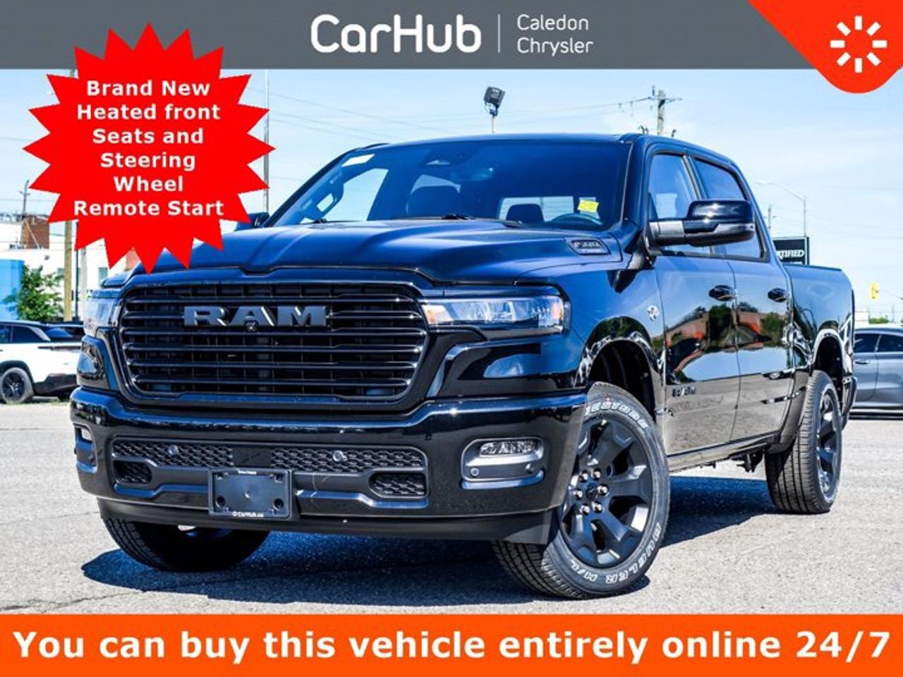 <p>This Brand New Ram 1500 Sport 4x4 Crew Cab 57 Box has a dependable Gas V-8 5.7 L/345 engine powering this Automatic transmission. WHEELS: 20 X 9 ALUMINUM PAINTED CLAD (STD), TRANSMISSION: 8-SPEED AUTOMATIC (STD), TIRES: 275/55R20 OWL ALL-SEASON (STD).</p><p> </p><p>This Ram 1500 Sport 4x4 Crew Cab 57 Box Features the Following Options</p><p>12Display</p><p>GPS Navigation</p><p>Heated front Seats</p><p>Google Android Auto</p><p>Remote Start System</p><p>Heated Steering Wheel</p><p>Apple CarPlay Capable</p><p>4G LTE Wi-Fi Hot Spot</p><p>Adaptive Cruise Control</p><p>Power Adjustable Pedals</p><p>Aerial View Camera System</p><p>Blind Spot Detection Blind Spot</p><p>Surround View Backup Camera</p><p>Hands-Free Phone Communication</p><p>Dual Zone Front Automatic Air Conditioning</p><p>Integrated Navigation System w/Voice Activation</p><p>Active Lane Management System Lane Keeping Assist</p><p>Active Lane Management System Lane Departure Warning</p><p>QUICK ORDER PACKAGE 27L SPORT -inc: Engine: 5.7L HEMI VVT V8 w/MDS & eTorque, Transmission: 8-Speed Automatic , STEEL STANDARD HOOD, ENGINE: 5.7L HEMI VVT V8 W/MDS & ETORQUE -inc: 48-Volt Belt Starter Generator, Heavy-Duty Engine Cooling, Passive Tuned Mass Damper, Delete Alternator, HEMI Badge, Passive Cold End Exhaust, 18 Aluminum Spare Wheel, DIAMOND BLACK CRYSTAL PEARL, BLACK, CLOTH/VINYL BUCKET SEATS, 3.92 REAR AXLE RATIO, Power 8-Way Adjustable Driver Seat, Power 2-Way Driver Lumbar Adjust, Wheels: 20 x 9 Aluminum Painted Clad, Wheels w/Chrome-Clad Covers, Voice Recorder, Vinyl Door Trim Insert.</p><p> </p><p>Drive Happy with CarHub<br />*** All-inclusive, upfront prices -- no haggling, negotiations, pressure, or games</p><p>*** Purchase or lease a vehicle and receive a $1000 CarHub Rewards card for service</p><p>*** All available manufacturer rebates have been applied and included in our sale price</p><p>*** Purchase this vehicle fully online on CarHub websites</p><p> </p><p>Transparency Statement<br />Online prices and payments are for finance purchases -- please note there is a $850 finance/lease fee. Cash purchases for used vehicles have a $2,350 surcharge (the finance price + $2,350), however cash purchases for new vehicles only have tax and licensing extra -- no surcharge. NEW vehicles priced at over $100,000 including add-ons or accessories are subject to the additional federal luxury tax. While every effort is taken to avoid errors, technical or human error can occur, so please confirm vehicle features, options, materials, and other specs with your CarHub representative. This can easily be done by calling us or by visiting us at the dealership. CarHub used vehicles come standard with 1 key. If we receive more than one key from the previous owner, we include them with the vehicle. Additional keys may be purchased at the time of sale. Ask your Product Advisor for more details. Payments are only estimates derived from a standard term/rate on approved credit. Terms, rates and payments may vary. Prices, rates and payments are subject to change without notice. Please see our website for more details.</p><br/><br/><p> This Ram 1500 boasts a Gas V-8 5.7 L/345 engine powering this Automatic transmission. WHEELS: 20 X 9 ALUMINUM PAINTED CLAD  (STD), TRANSMISSION: 8-SPEED AUTOMATIC  (STD), TIRES: 275/55R20 OWL ALL-SEASON  (STD). <p>This Ram 1500 Comes Equipped with These Options <br /> QUICK ORDER PACKAGE 27L SPORT  -inc: Engine: 5.7L HEMI VVT V8 w/MDS & eTorque, Transmission: 8-Speed Automatic , STEEL STANDARD HOOD, ENGINE: 5.7L HEMI VVT V8 W/MDS & ETORQUE  -inc: 48-Volt Belt Starter Generator, Heavy-Duty Engine Cooling, Passive Tuned Mass Damper, Delete Alternator, HEMI Badge, Passive Cold End Exhaust, 18 Aluminum Spare Wheel, DIAMOND BLACK CRYSTAL PEARL, BLACK, CLOTH/VINYL BUCKET SEATS, 3.92 REAR AXLE RATIO, Wheels: 20 x 9 Aluminum Painted Clad, Voice Recorder, Vinyl Door Trim Insert, Variable Intermittent Wipers. </p> <p>Drive Happy with CarHub<br>*** All-inclusive, upfront prices  no haggling, negotiations, pressure, or games*** Purchase or lease a vehicle and receive a $1000 CarHub Rewards card for service *** All available manufacturer rebates have been applied and included in our sale price*** Purchase this vehicle fully online on CarHub websites</p> <p>Transparency Statement<br>USED VEHICLES:Online prices and payments are for finance purchases  please note there is a $850 safety certification fee. if not Certified, then as per OMVIC Regulations the vehicle is deemed to be not drivable and Not Certified. Cash purchases for used vehicles have a $2,350 surcharge which includes the safety certification (the finance price + $2,350).NEW VEHICLES:New financed vehicles are subject to an $ 850 Processing Fee. New cars priced at over $100,000 including add-ons or accessories are subject to the additional federal luxury tax.While every effort is taken to avoid errors, technical or human error can occur, so please confirm vehicle features, options, materials, and other specs with your CarHub representative. This can easily be done by calling us or by visiting us at the dealership. CarHub used vehicles come standard with 1 key. If we receive more than one key from the previous owner, we include them with the vehicle. Additional keys may be purchased at the time of sale. Ask your Product Advisor for more details. Payments are only estimates derived from a standard term/rate on approved credit. Terms, rates and payments may vary. Prices, rates and payments are subject to change without notice. Please see our website for more details.</p>