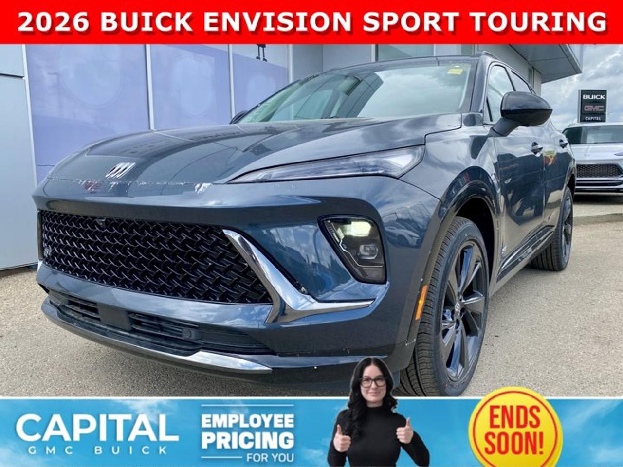 Check out this 2026 Buick Envision Sport Touring! Equipped with options like Power Sliding Moonroof, Memory Seats, Ultra-Wide 30 Diagonal Screen, Heated Front and Rear Seats, Heated Steering, Adaptive Cruise Control, Handsfree Power Liftgate, 360 Cam, Heads-up Display, Remote Start, and so much more... Call Now!Ask for the Internet Department for more information or book your test drive today! Text 587-400-9276 for fast answers at your fingertips!AMVIC Licensed Dealer - Licence Number B1044900