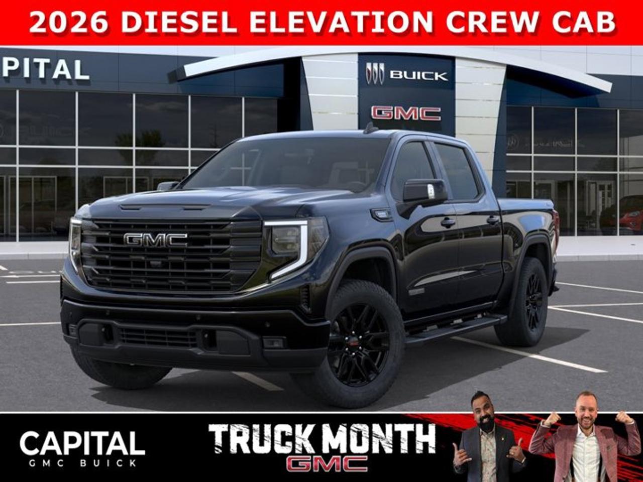 Take a look at this DIESEL 2026 GMC SIERRA 1500 Elevation Premium Package... Fully Equipped with Power Sunroof, BLACK PACKAGE, Heated Leather BUCKET Seats, X31 OFF-ROAD Package, ALL-WEATHER FLOOR MATS, Heated Steering, Adaptive Cruise Control, Dual Exhaust, 360 CAM, 6 Assist Steps, Black Emblems, MultiPro Tailgate, Integrated Brake Controller, Wireless Charger, Blind Zone monitoring, and so much more!Ask for the Internet Department for more information or book your test drive today! Text 825-445-0521 for fast answers at your fingertips!AMVIC Licensed Dealer - Licence Number B1044900Disclaimer: All prices are plus taxes and include all cash credits and loyalties. See dealer for details. AMVIC Licensed Dealer # B1044900