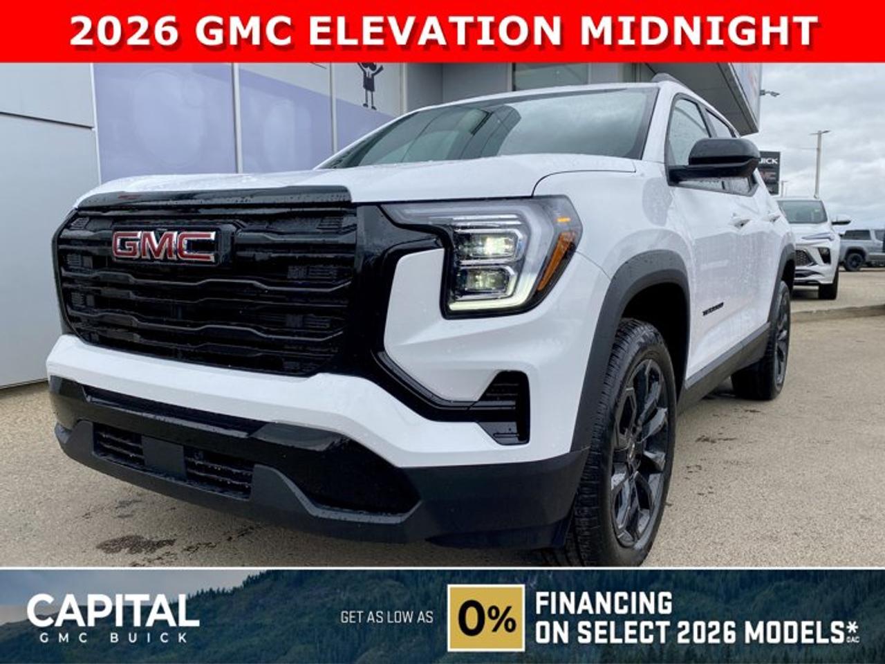 Dont miss out on this 2026 GMC Terrain Elevation MIDNIGHT EDITION! Fully equipped with amazing options like Heated Seats, Heated Steering, Remote Start, Adaptive Cruise Control, Apple CarPlay / Android Auto, Rear Park Assist, Black Wheels and Trim, and so much more... CALL NOWAsk for the Internet Department for more information or book your test drive today! Text 507-585-4395 for fast answers at your fingertips!AMVIC Licensed Dealer - Licence Number B1044900
