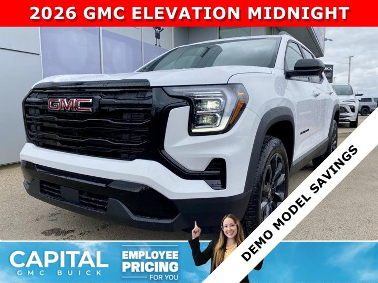 Dont miss out on this 2026 GMC Terrain Elevation MIDNIGHT EDITION! Fully equipped with amazing options like Heated Seats, Heated Steering, Remote Start, Adaptive Cruise Control, Apple CarPlay / Android Auto, Rear Park Assist, Black Wheels and Trim, and so much more... CALL NOWAsk for the Internet Department for more information or book your test drive today! Text 507-585-4395 for fast answers at your fingertips!AMVIC Licensed Dealer - Licence Number B1044900