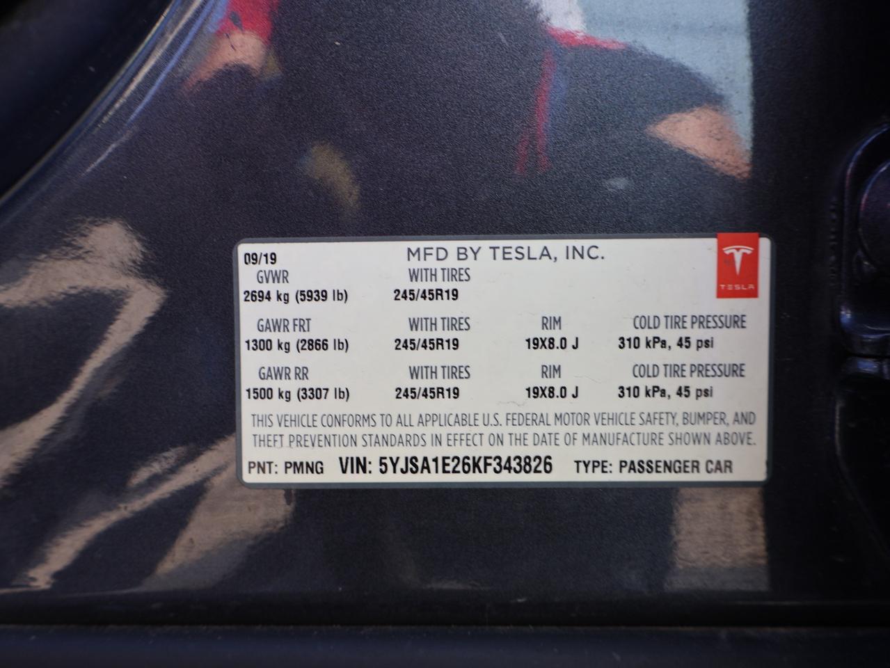 2019 Tesla Model S LONG RANGE AWD CERTIFIED *ACCIDENT FREE*WHITE INT* CAMERA NAV BLUETOOTH LEATHER HEATED SEATS PANO ROOF CRUISE ALLOYS Photo