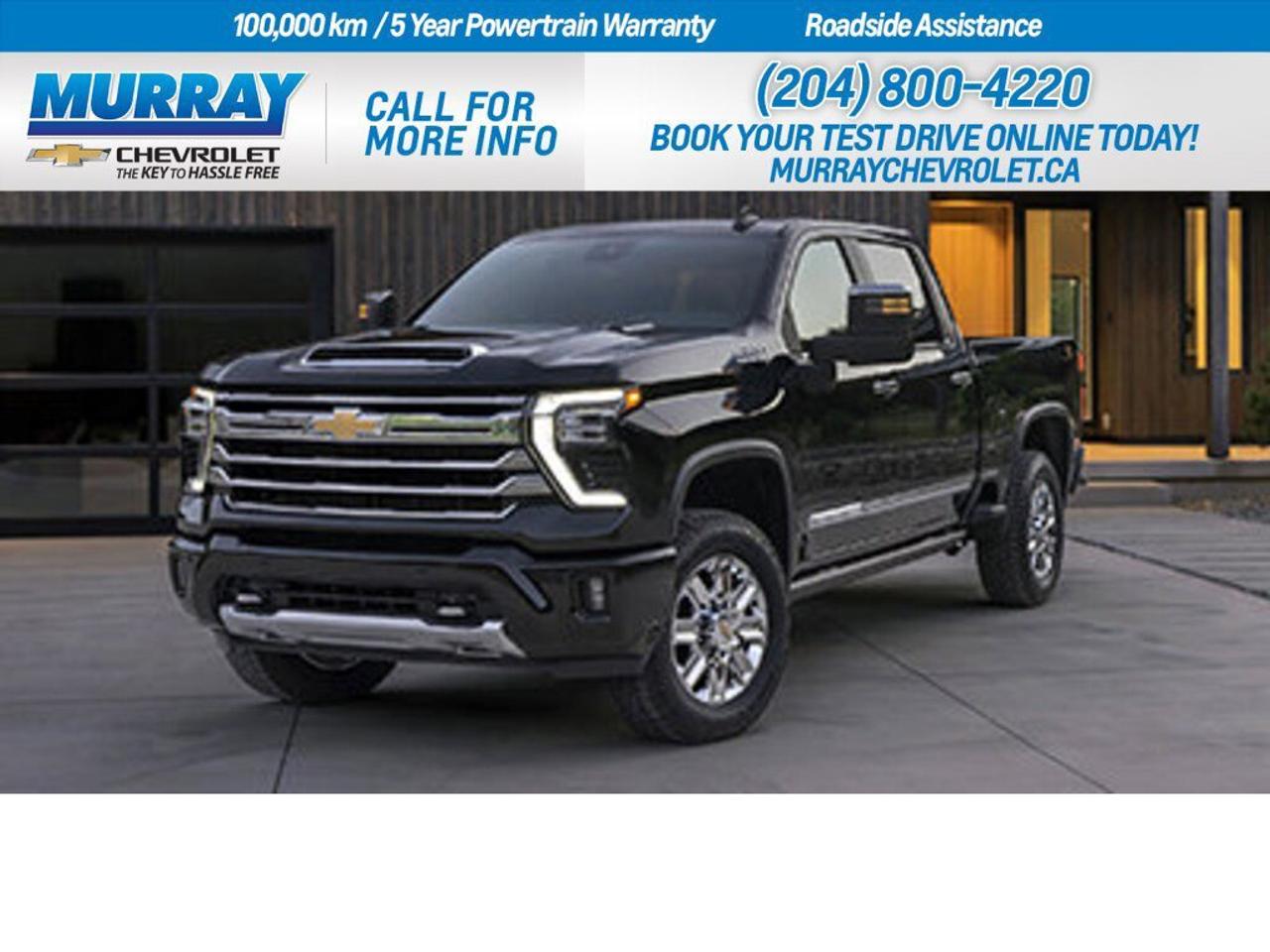 * 3 YEARS SIRIUSXM * * JET BLACK/GRAYSTONE PERFORATED LEATHER SEAT TRIM * * HIGH IDLE SWITCH *  Experience the epitome of power and luxury with the 2026 Chevrolet Silverado 2500HD ZR2, perfect for those in Winnipeg seeking a robust and versatile truck. The heart of this truck is its formidable Duramax 6.6L Turbo-Diesel V8 engine, delivering an impressive 470 horsepower and a staggering 975 lb-ft of torque. This powerhouse is paired seamlessly with a 10-speed automatic transmission, ensuring smooth and responsive shifts under any load or road condition.  Step inside and be greeted by the premium Jet Black/Graystone perforated leather seat trim, offering not only comfort but a touch of elegance. The cabin is equipped with a state-of-the-art heads-up display and a multi-zone climate control system, keeping you informed and comfortable on every journey. The power sunroof invites natural light and fresh air, enhancing your driving experience.  For those who need to tow, this Silverado comes with a gooseneck/5th wheel prep package, making it a breeze to handle heavy-duty tasks. The Chevytec spray-on bedliner ensures durability and protection for your cargo area. Advanced safety features like adaptive cruise control, front collision mitigation, and a blind-spot monitor keep you and your loved ones safe and secure on the road.  Dealer Permit #1740
