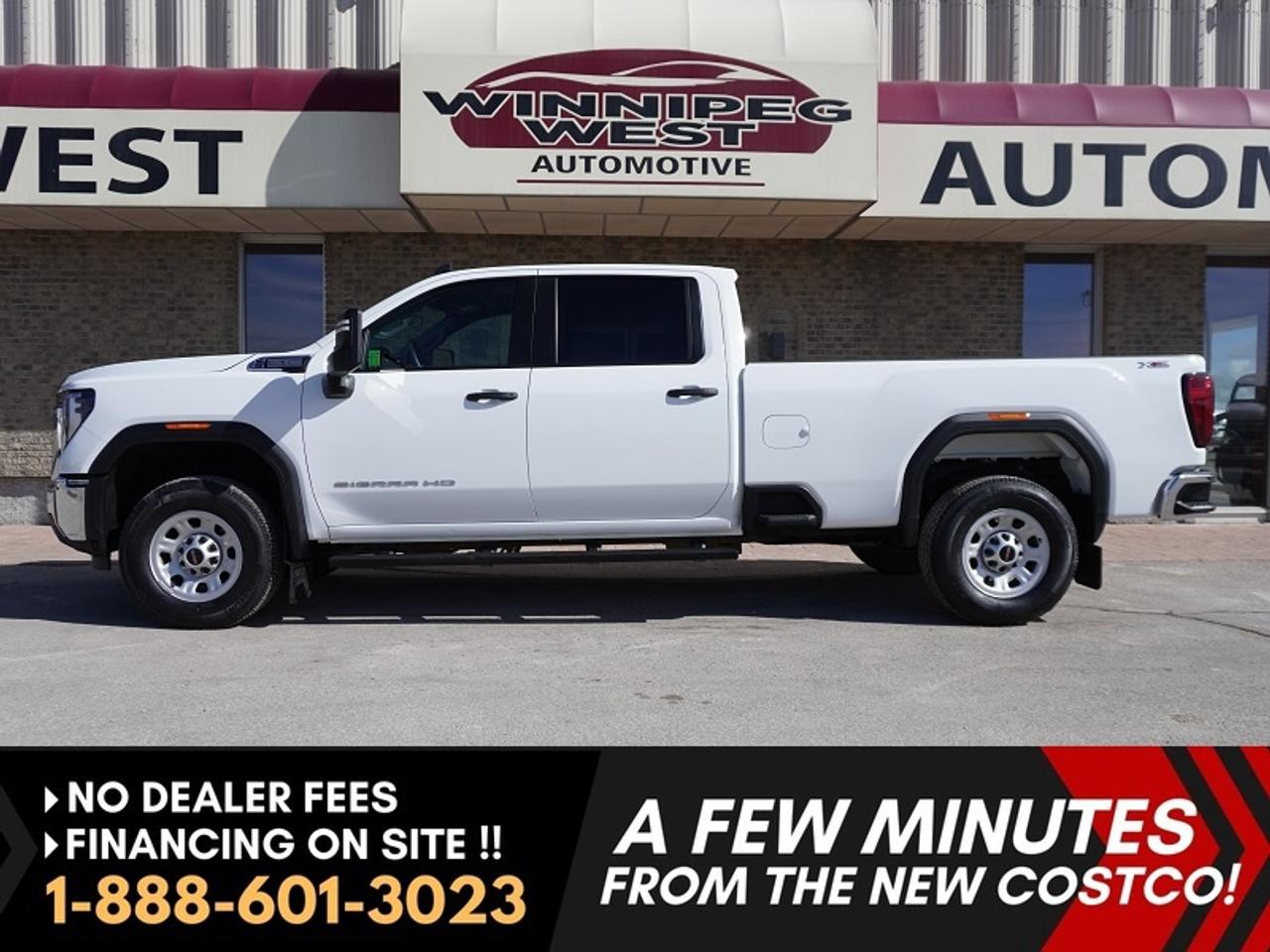 *** Dealer arranged financing on site! Quick, Simple,  no calls or waiting on bank appointments required!! Drive away today ***   NO ADMINISTRATION FEES!!*** Dealer arranged financing on site! Quick, Simple, no calls or waiting on bank appointments required!! Drive away today ***   NO ADMINISTRATION FEES!!

-- AS NEW!! Unbelievable low mileage!! -- ONLY 5,000 KMS!! -- 

This 2024 GMC Sierra 3500HD 4WD is LOADED -- X31 Off-Road Package -- upgraded suspension with improved traction on rough terrain. -- Equipped with a LONG BOX!!! for maximum hauling capacity -- 6.6L V8 gas engine -- Allison 10-speed automatic transmission -- Twin-tube Rancho shocks -- Apple CarPlay & Android Auto -- WIFI Capability -- Back Up Camera and Hitch Guidance -- Cab length HD Black Side steps -- Adaptive cruise control -- Heavy Duty Spray in Rhino Liner -- Rear Cab Deflector -- Easy side and rear steps -- Protective fender flares -- 10 way power seats -- AND ONLY 5000 KMS!!!!

Jet-black interior, front-row bucket seats with enough room for up to 6 passengers. Sharp exterior with a distinctive front grille and X31 cowl induction hood, easy-step rear bumpers, and full-length side steps for added accessibility. 

Excellent history, excellent maintenance. Hard to find in this configuration with the 6.6L gas, long box, X31 package, and VERY LOW KMS!!!! The perfect setup for work, towing, or fleet use. This truck is ready for the job site or the backcountry!


Features
- HD Tow package 
- X31 Off Road Package.
- Snow Plow Prep and Camper Package
- Cab length HD Black Side steps
- Rear heat vents
- 7-inTOUCH SCREEN INFOTAINMENT SYSTEM
- WIRELESS ANDROID AUTO & WIRELESS APPLE CARPLAY 
- WI-FI HOTSPOT CAPABLE
- SIRIUSXM RADIO CAPABLE
- Traction Control
- Stability Control
- Bluetooth for media and phone  
- Push start button
- Back up camera 
- Hitch Guidance
- REAR WINDOW DEFOGGER
- Remote deployable tailgate
- Factory Big tow mirrors 
- Easy step rear bumpers 
- Animated LED projectors headlamps - Factory side box steps 
- Lane Departure Warning
- Forward Collision Alert
- Automatic Emergency Braking
- Power Steering
- Power Windows
- Power Locks
- Cargo tie-downs
- 20-volt power outlet
- EZ Lift power lock and release tailgate
- Spray-on bedliner

Comes with a Manitoba Safety Certification, and we have many Extended Powertrain warranties available on your vehicle purchase up to 10-year coverage (on eligible vehicles see dealer for details). Financing on site with Zero down financing OAC. Trades accepted. View at Winnipeg West Automotive Group, 5195 Portage Ave. (only a couple of minutes past the new Costco) Dealer permit # 6007, Call now 1(888) 601-3023. This Car is located in Winnipeg Manitoba, however we can have it shipped anywhere in North America relatively inexpensively.Comes with a Manitoba Safety Certification, and we have many Extended Powertrain warranties available on your vehicle purchase up to 10-year coverage (on eligible vehicles see dealer for details). Financing on site with Zero down financing OAC. Trades accepted. View at Winnipeg West Automotive Group, 5195 Portage Ave. (only a couple of minutes past the new Costco) Dealer permit # 6007, Call now 1(888) 601-3023. This Car is located in Winnipeg Manitoba,  however we can have it shipped anywhere in North America relatively inexpensively.